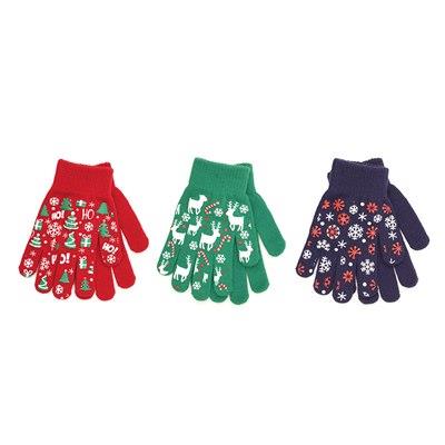 Kids Girls Boys Xmas Gloves 3Pack Warm Magic Mitten Full Finger Christmas Gloves