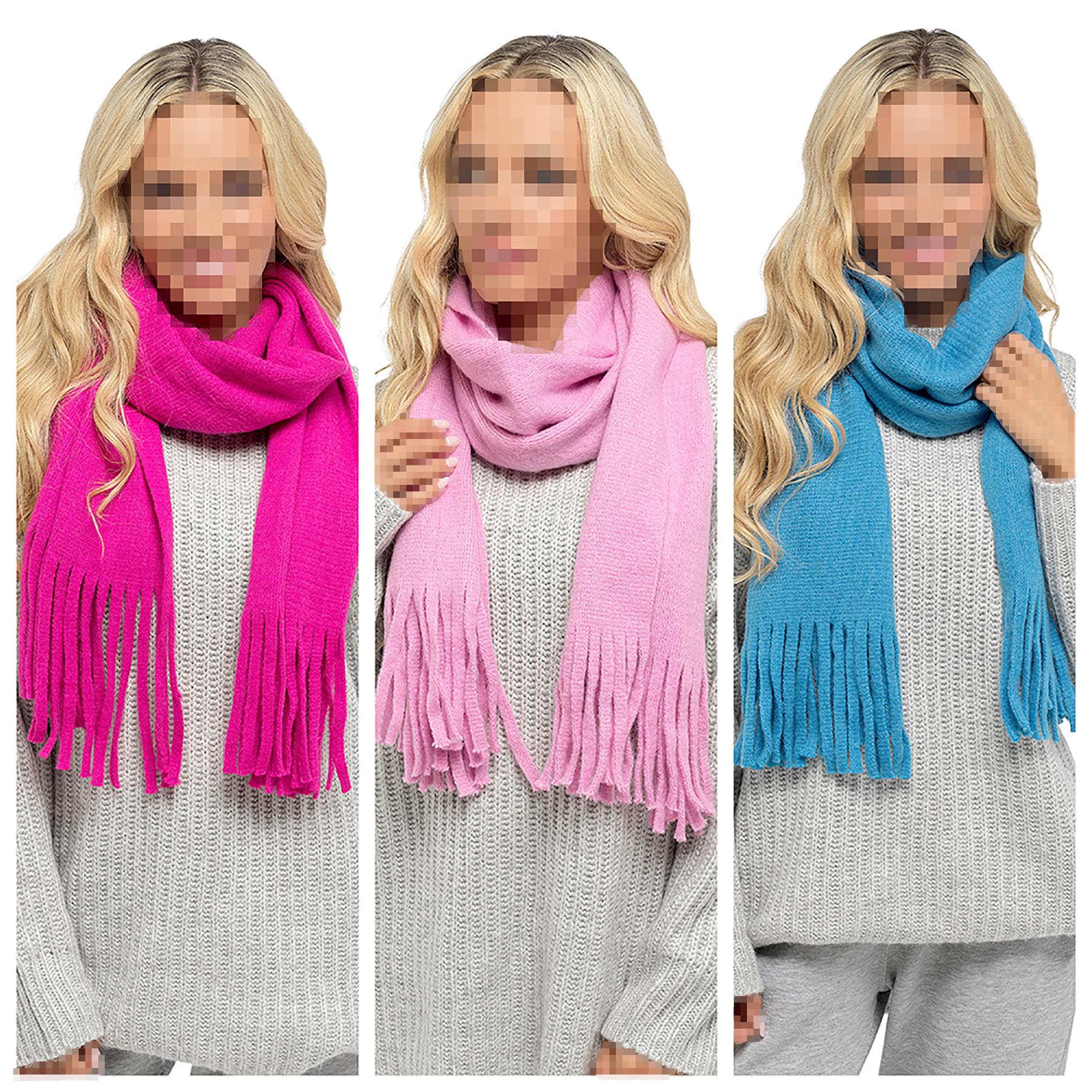 A2Z Ladies Plain Scarf Cashmere Muffler With Tassel Wrap For Cold Weather Scarve