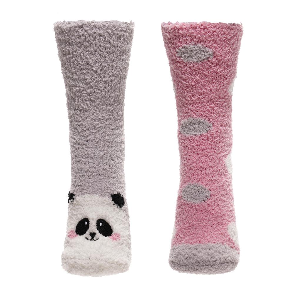 A2Z Ladies Cosy Animal Bed Socks, Super Soft Non-Slip Fox And Panda Design