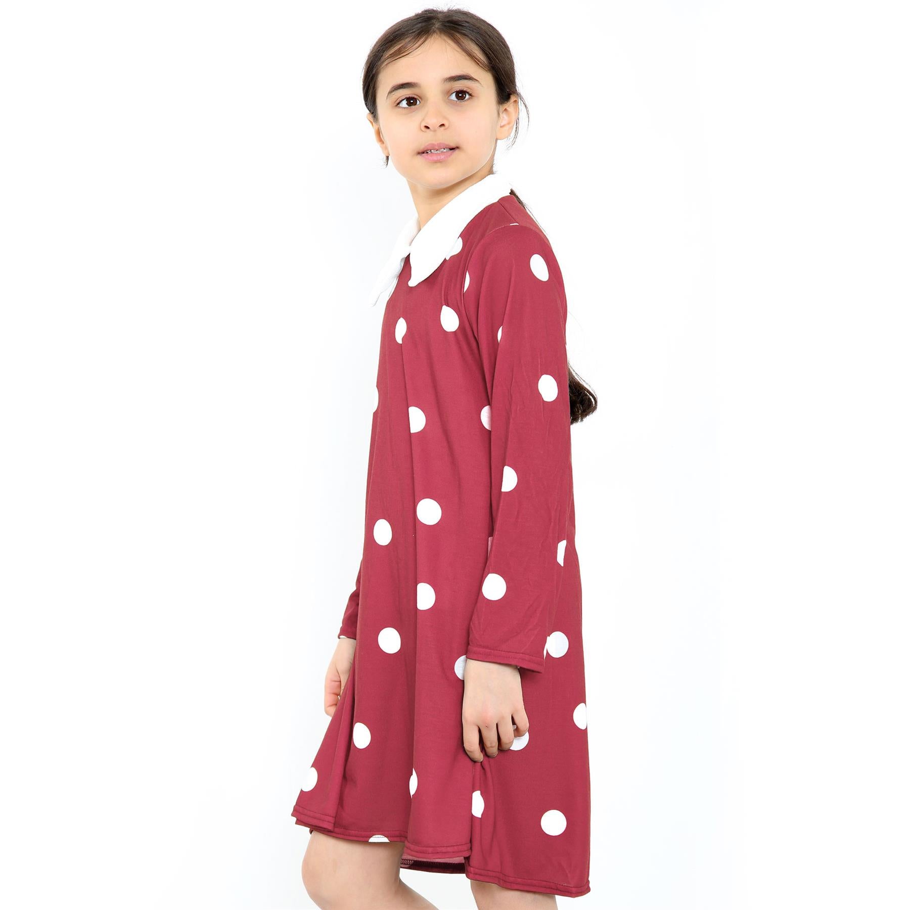 Kids Girls Swing Dress Peter Pan Collar Camouflage Print Flared Skater Dresses