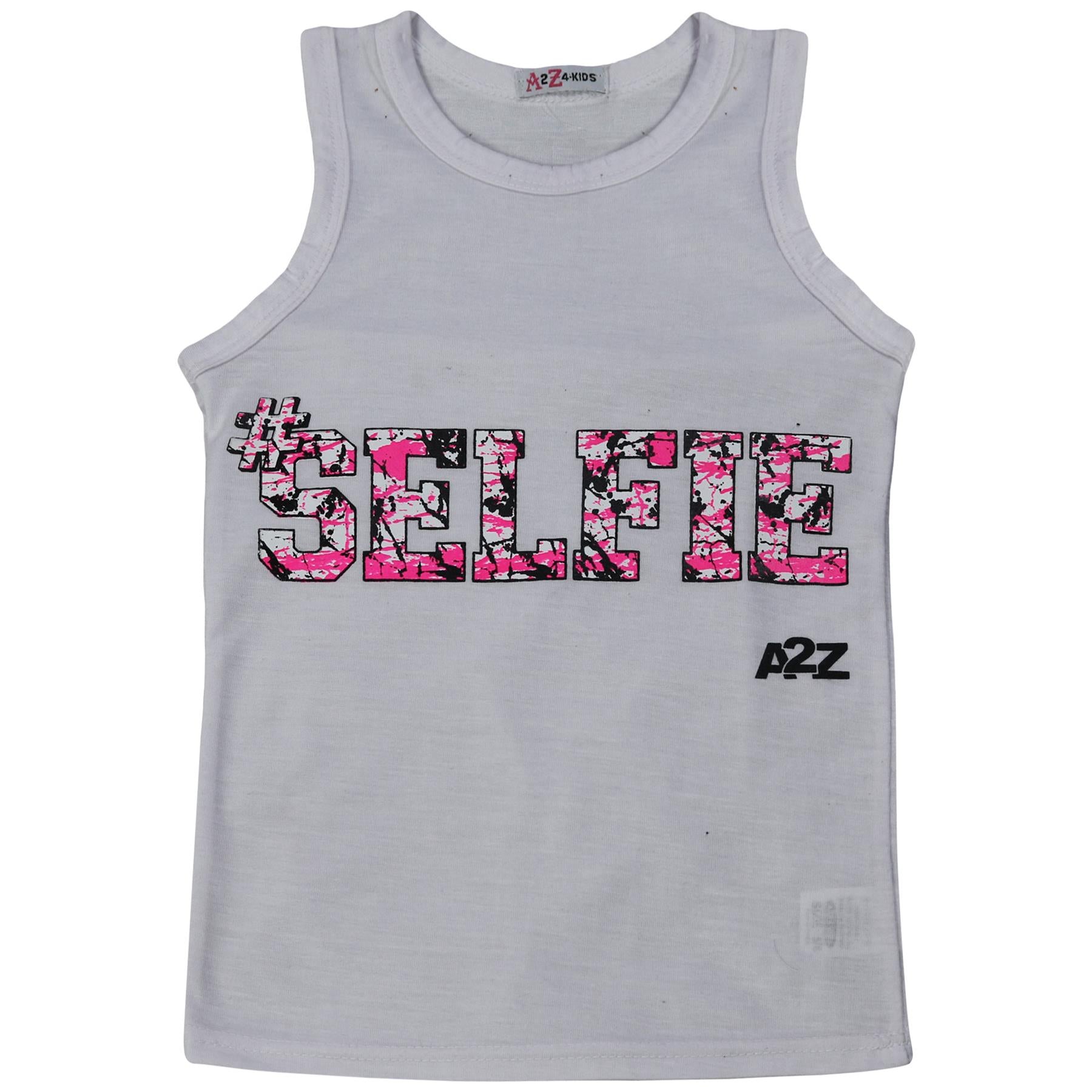 Kids Girls Selfie Splash Vest Top Trendy Fashion Tank Tops T Shirt 5-13 Years