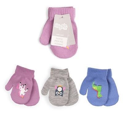 Baby 3 Pack Mittens Winter Warm Gloves One Size Fit Full Finger Knitted Mittens