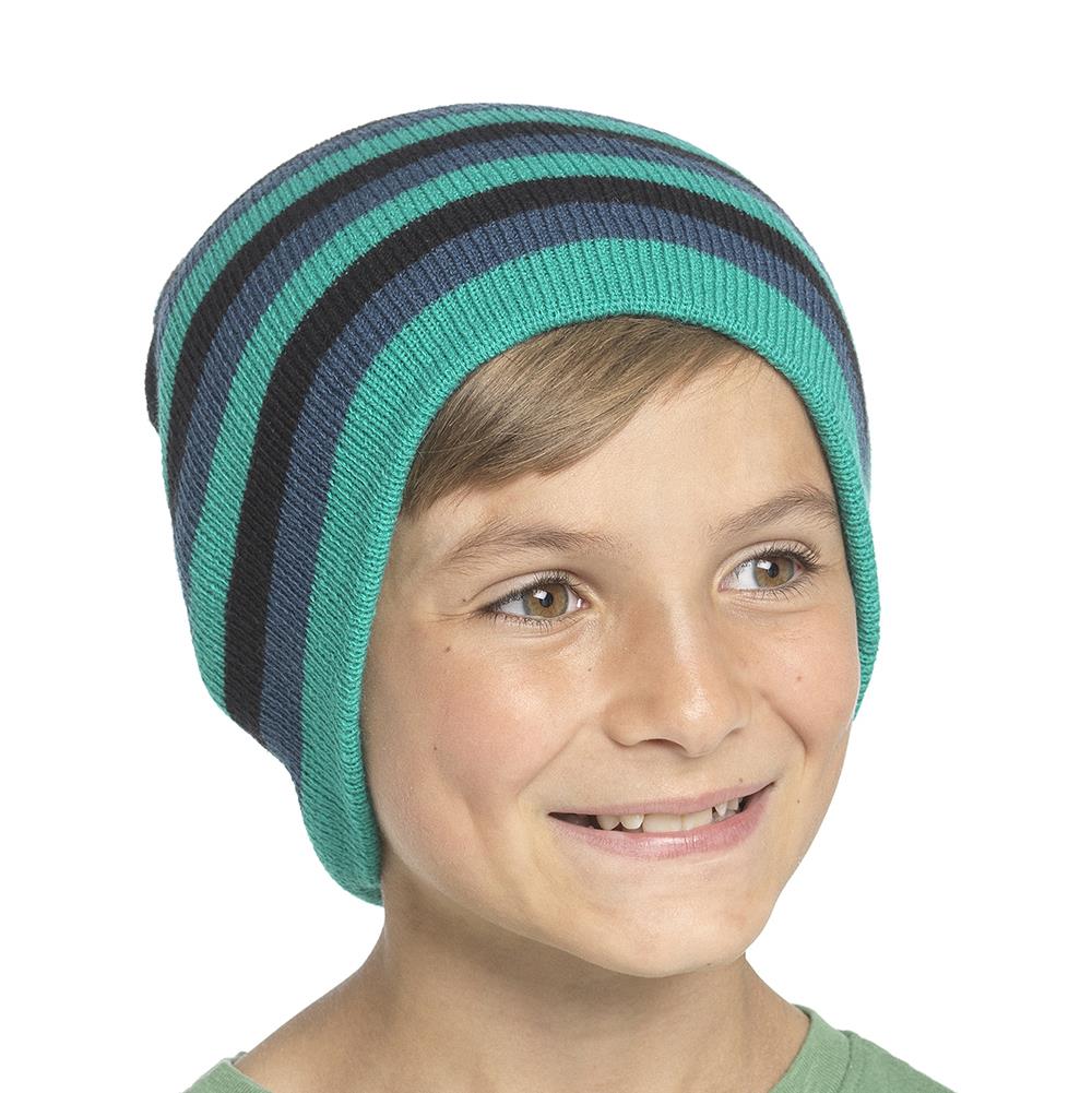 A2Z 4 Kids Boys Hat 2 Pack Striped Beanie Soft Feel Comfortable Winter Warm Hat