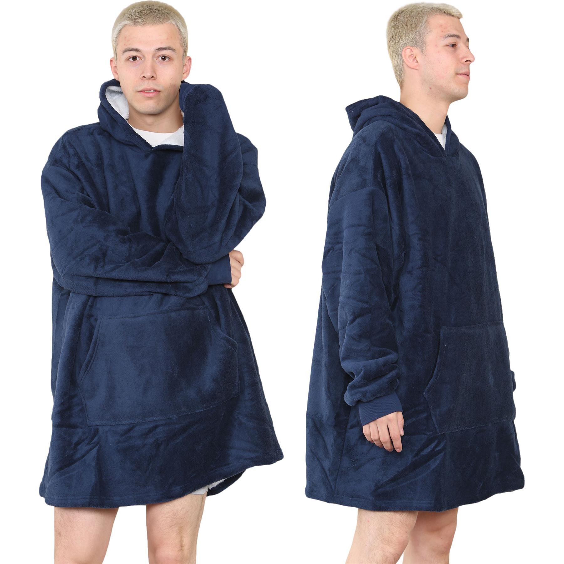 Unisex Oversized Hoodie Snuggle with Plush Sherpa Fleece Lining For Men & Women