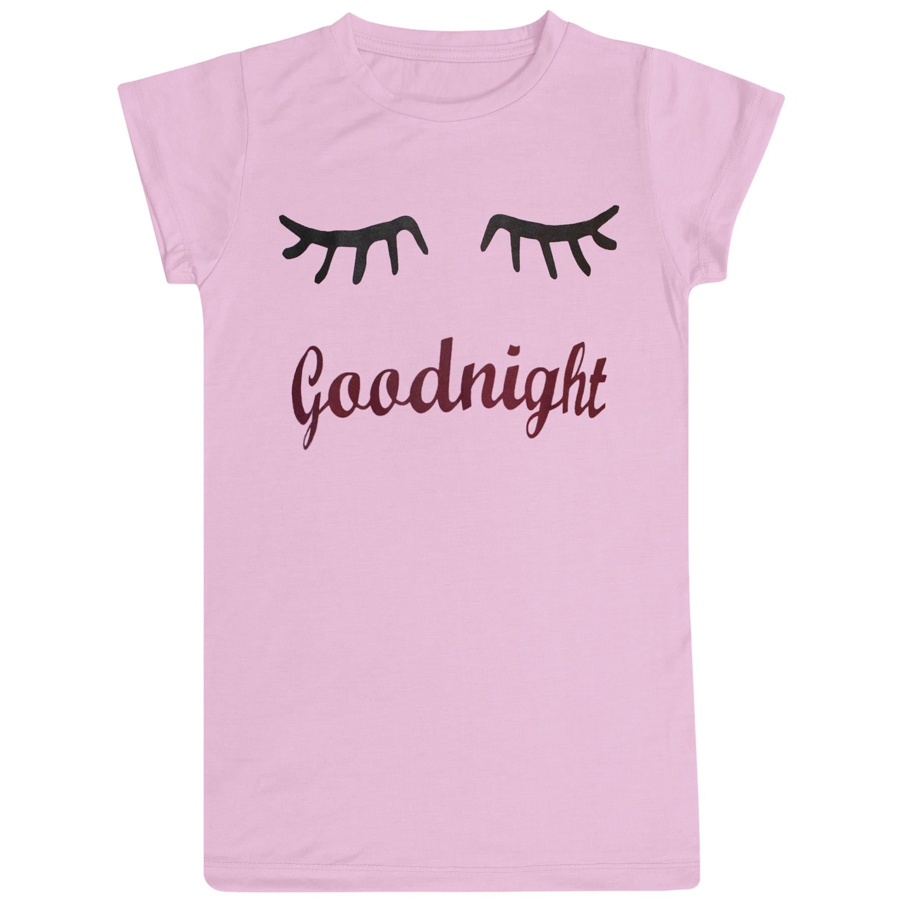 Kids Girls Night Dress Nightgown Sleepwear Nightie Short Sleeve Nightwear Nighty