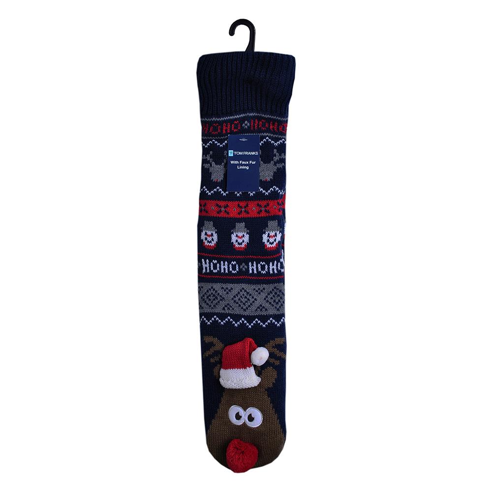 A2Z Mens Christmas 3D Reindeer Socks Winter Warm Comfortable Men Slipper Socks