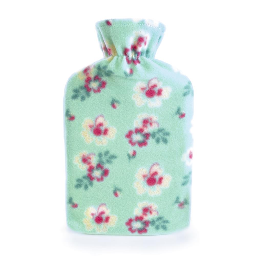 A2Z Hot Water Bottle Flowers Fleece Cover 2 Liter Bottles Bedtime Heat Therapy