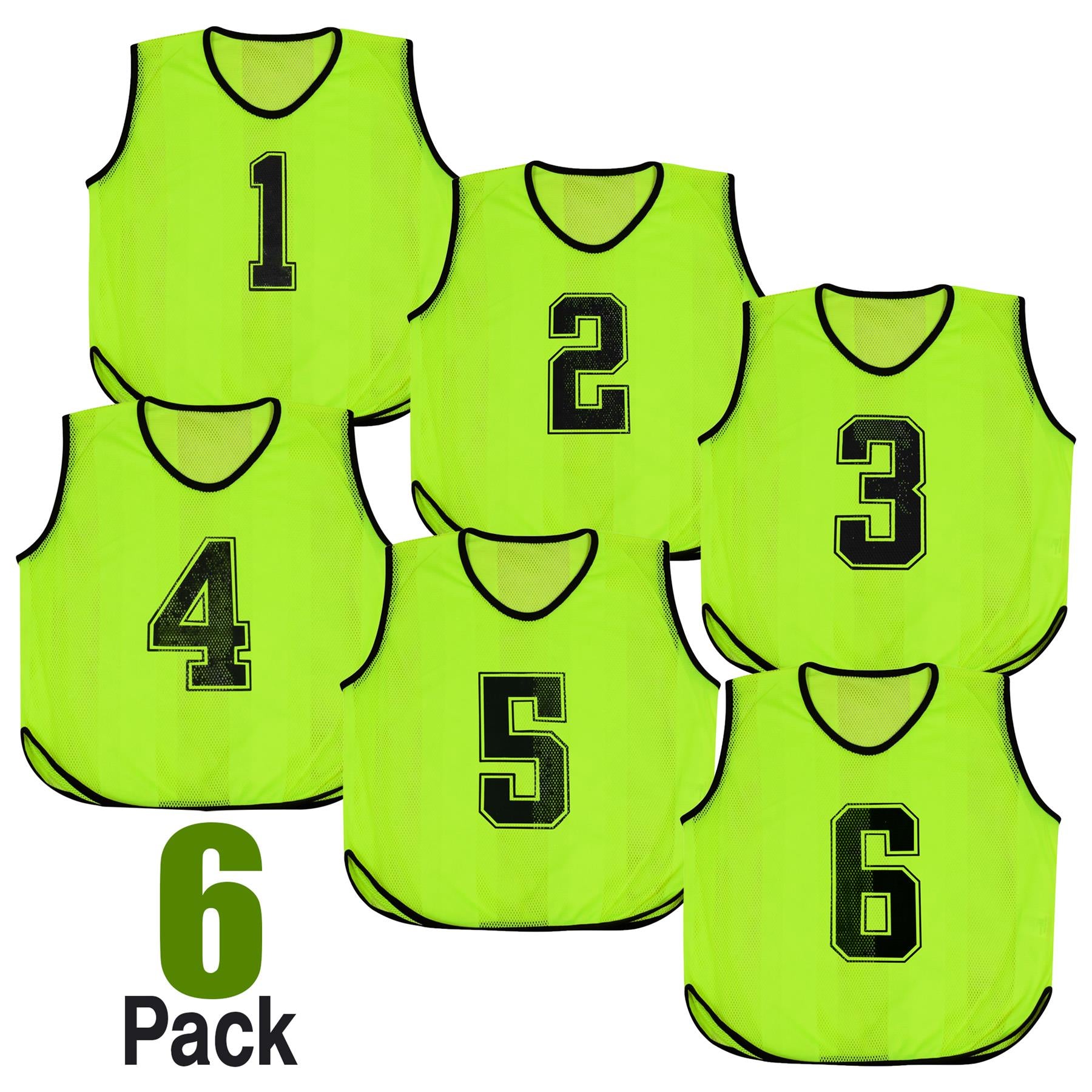 A2Z 6 Pack Sports Number Mesh Bib Comfortable During Football Rugby Sports Adult