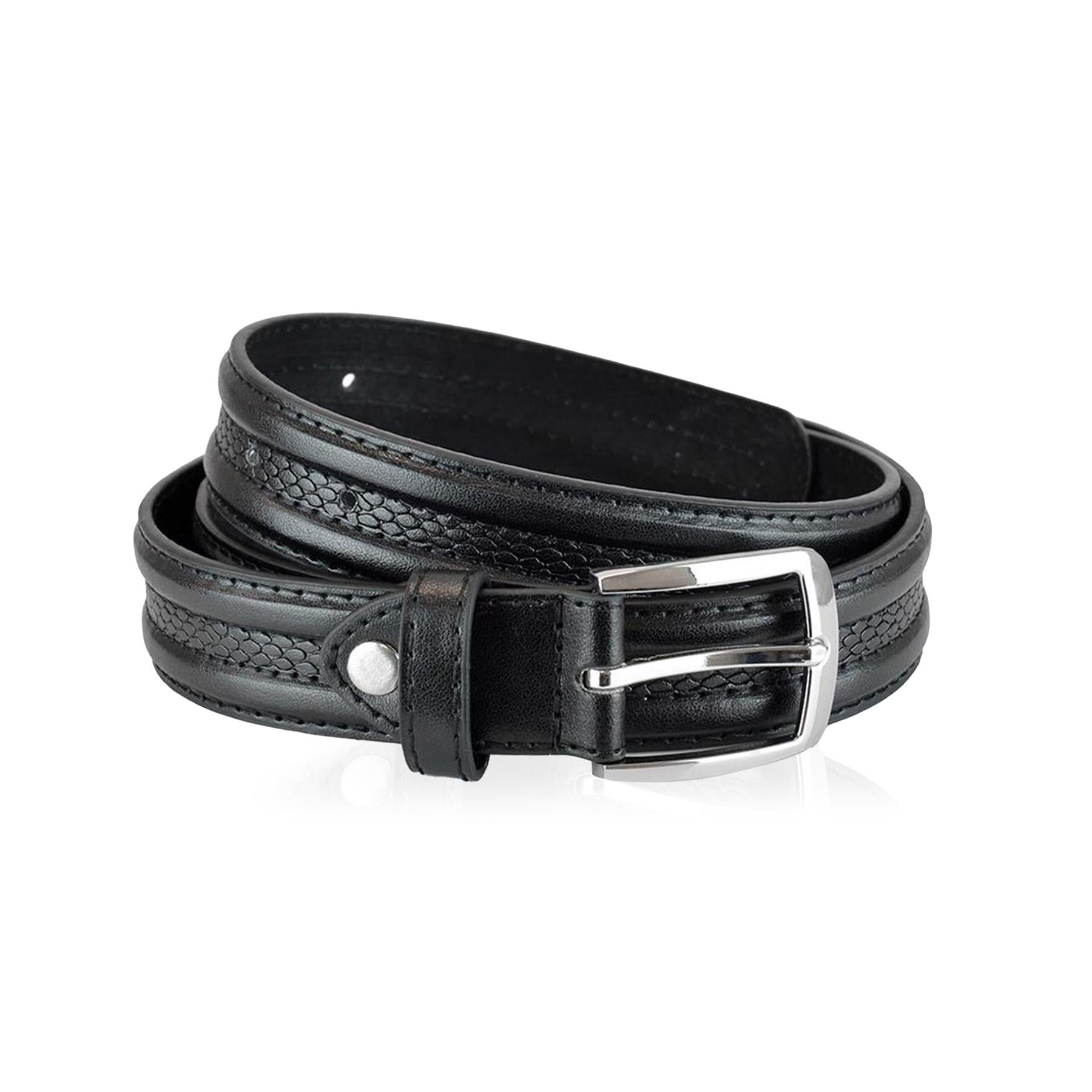 A2Z Mens Belts Snake Effect Leather Lined Alloy Pin Buckle Belt Jeans Suit Belts