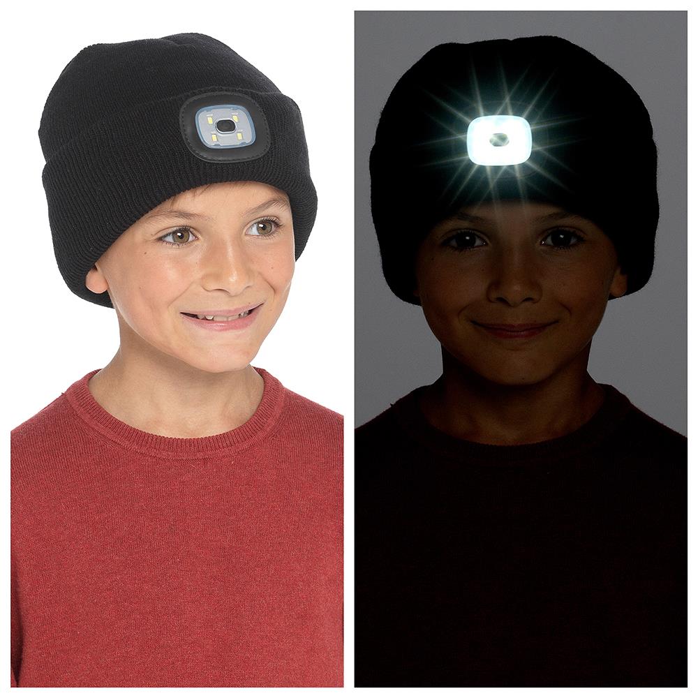 A2Z 4 Kids Girls Boys LED Hats Beanie Light Up Battery Powered Winter Warm Caps