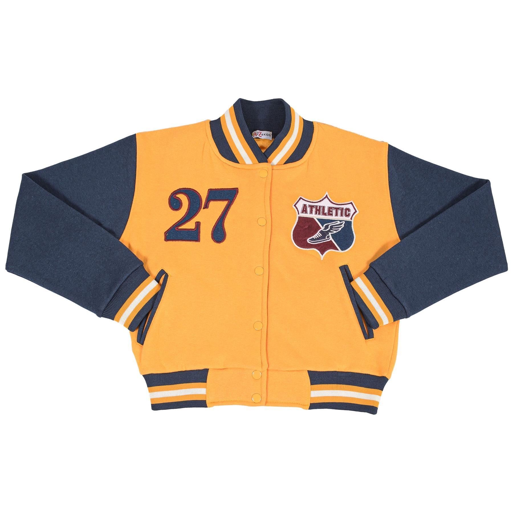 Kids Girls Boys Baseball Jacket Varsity Style Athletic Embroidered School Jacket