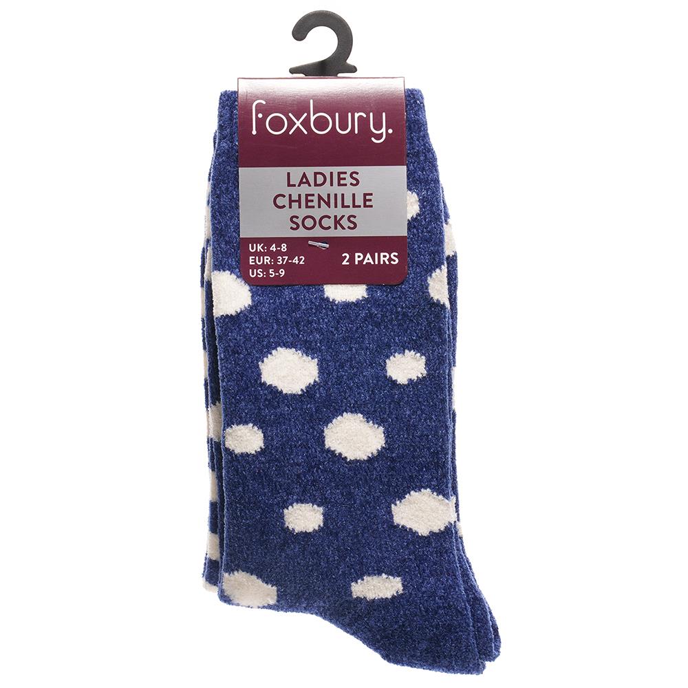 A2Z Ladies 2 Pack Novelty Chenille Cosy Socks Soft Brushed Warm Winter Socks