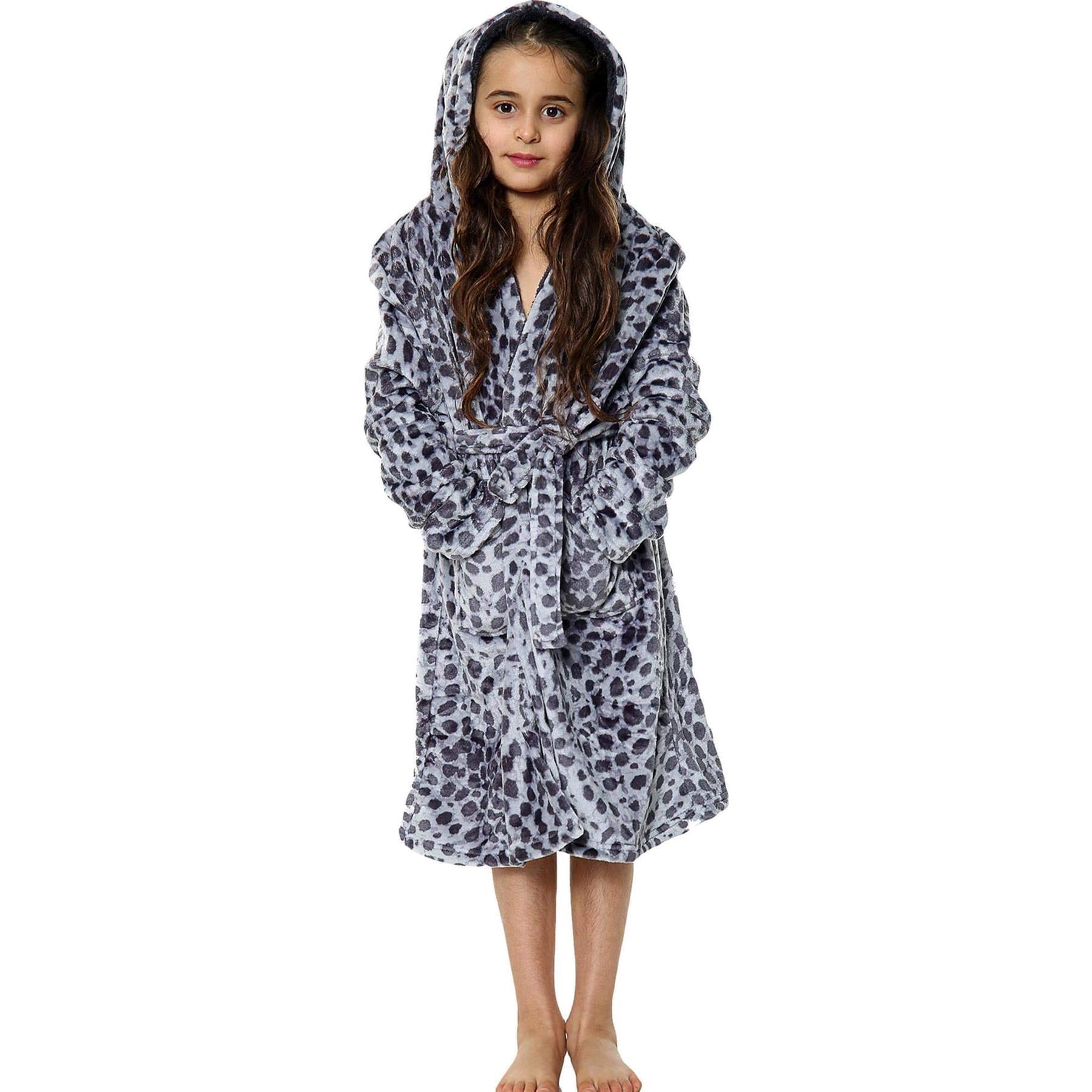 A2Z 4 Kids Soft Leopard Print Bathrobe Dressing Gown