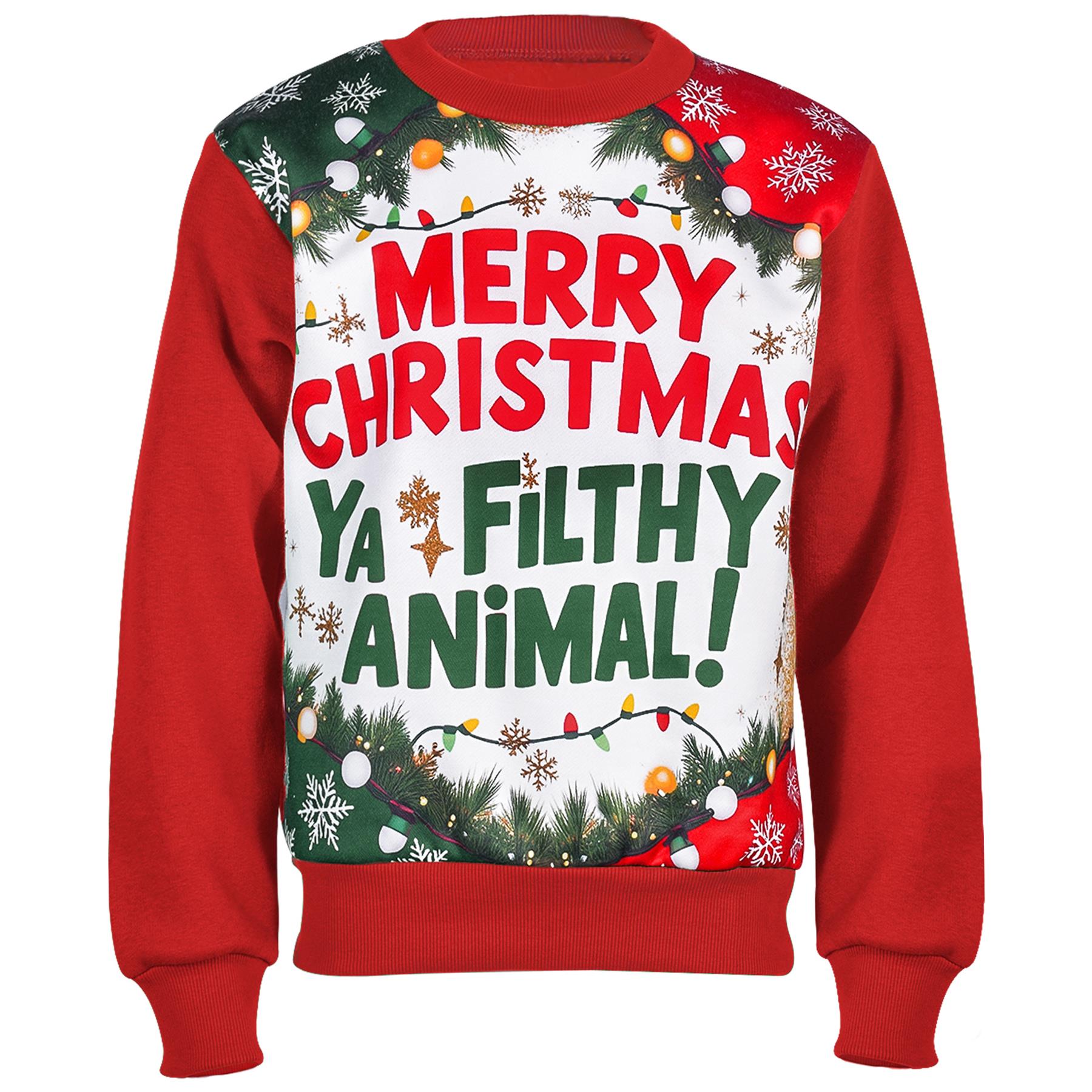 Kids Girls Boys Merry Christmas Ya Filthy Animal Jumper Hoodies Xmas Sweatshirts