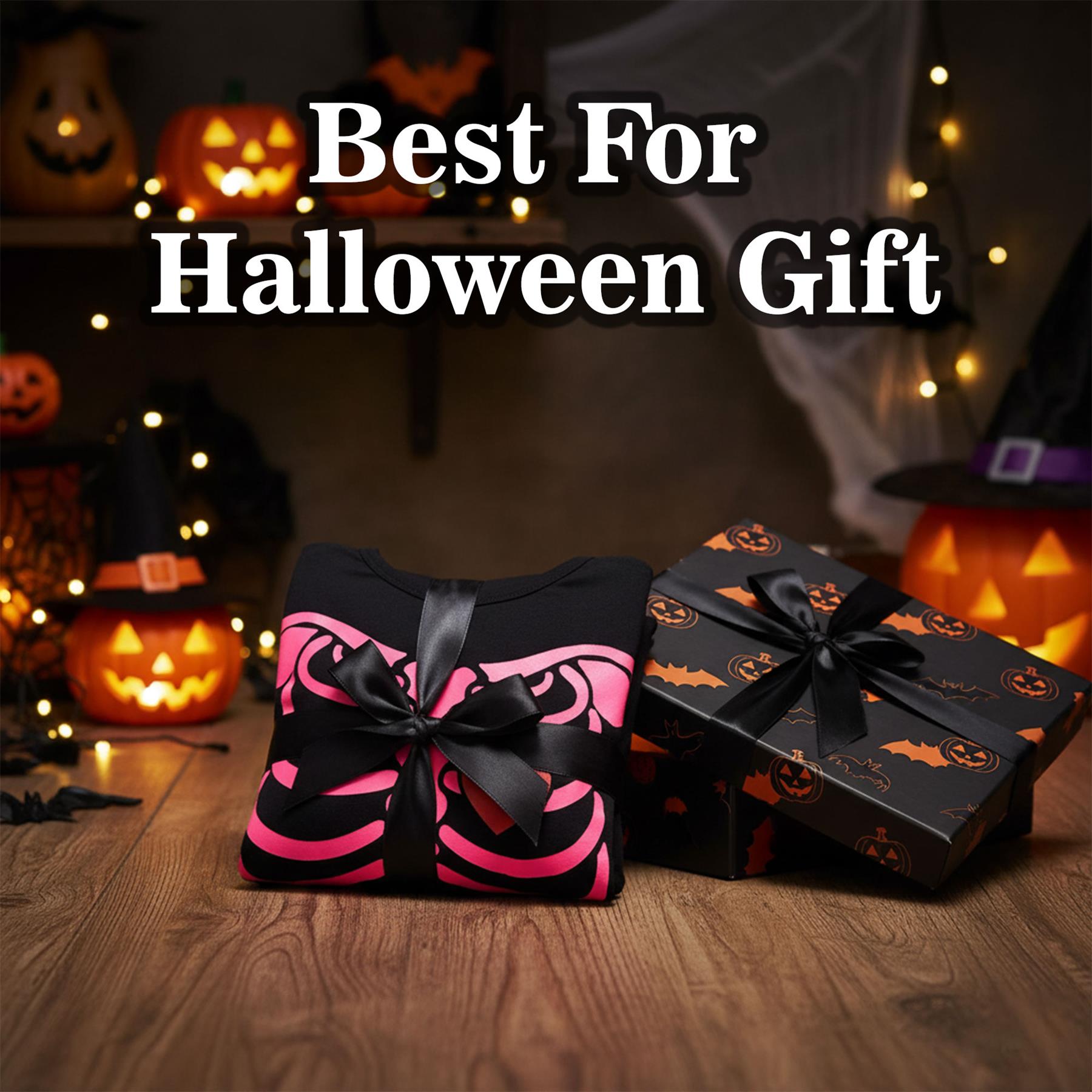 Kids Girls Skeleton Print Halloween Costume Set