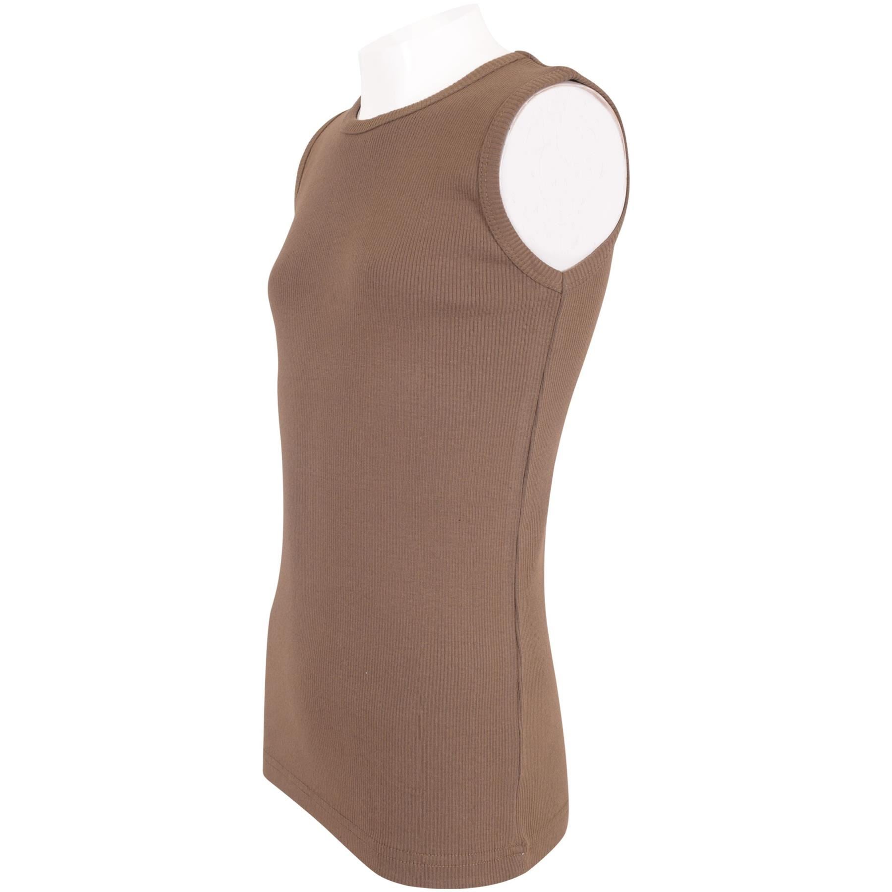 Kids Girls Ribbed Vest Top 100% Thick Cotton Fashion Tank Tops T Shirt 2-13 Year