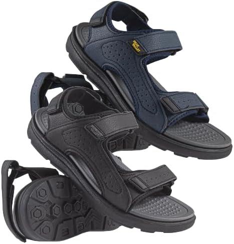 A2Z Mens Sandal Double Touch Strap Fastening Lightweight Summer Walking Sandals