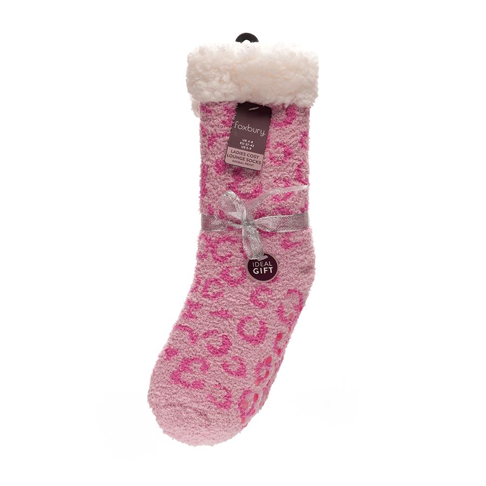 A2Z Ladies Socks Leopard Animal Slipper Durable Comfortable Winter Warm Socks