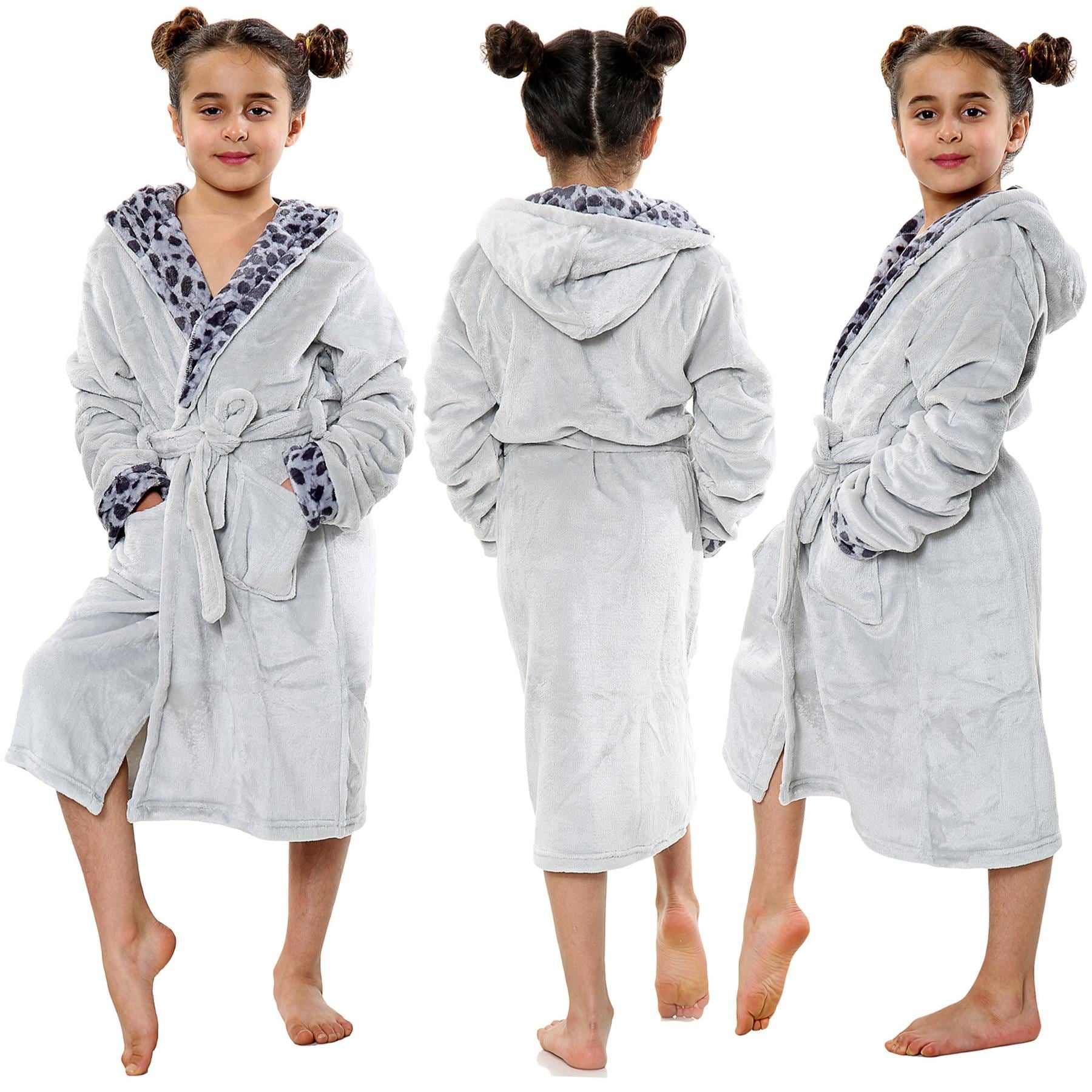 A2Z 4 Kids Soft Leopard Print Bathrobe Dressing Gown