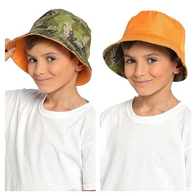 Kids Reversible Bucket Hat Summer Foldable Polyester Sun Protection Hiking Hat