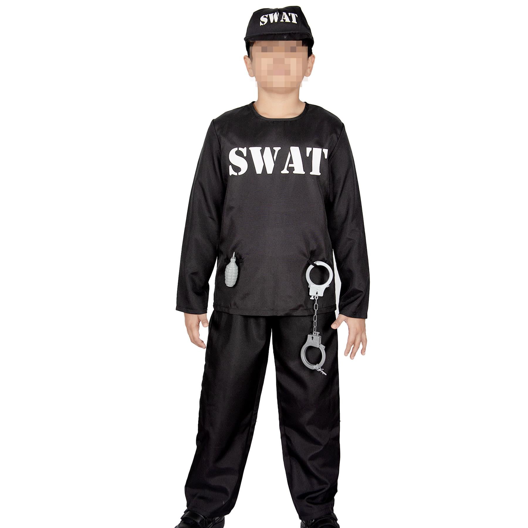 Kids SWAT Costume America S.W.A.T Role Play Halloween Police Uniform Outfit Kit