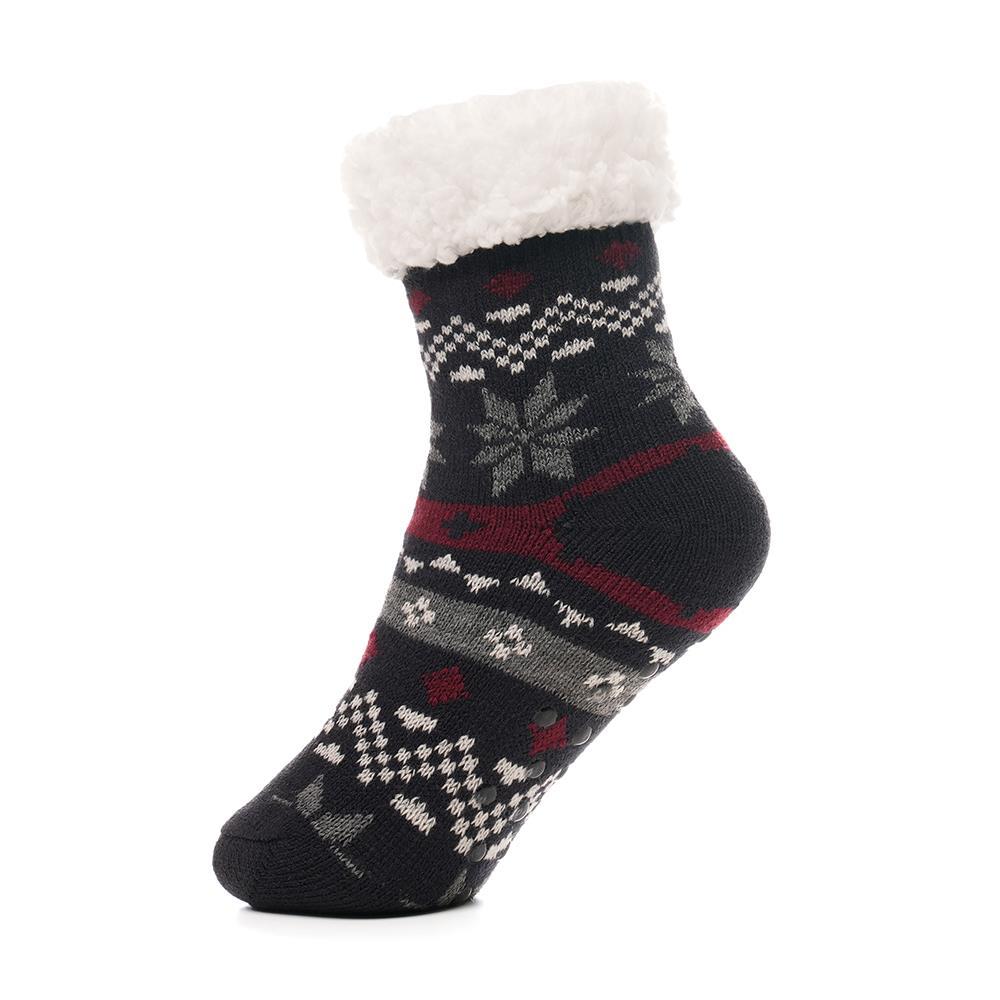 A2Z 4 Kids Boys Christmas Fluffy Sherpa Fleece Lined Non Slip Gripper Xmas Socks