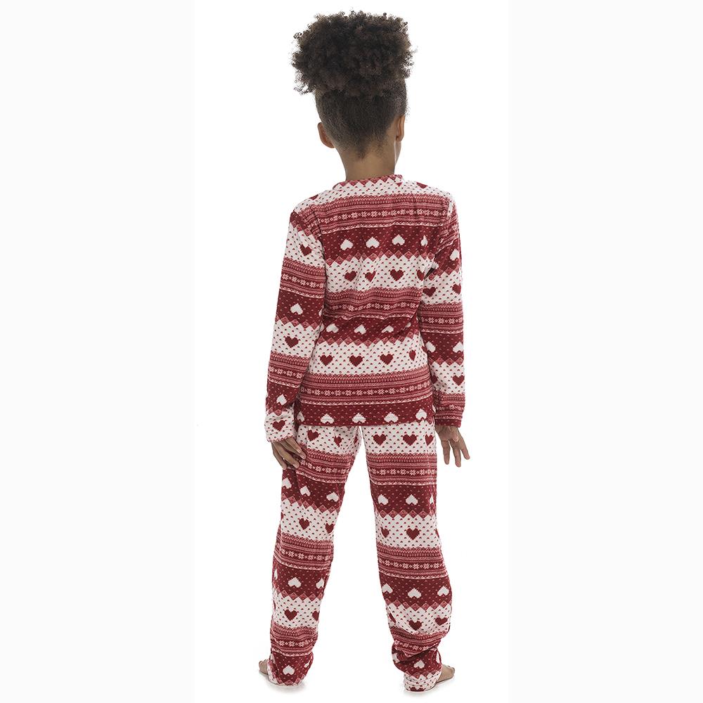 Kids Girls Soft Fleece Twosie Pyjamas With Eye Mask Comfortable Loungewear PJS