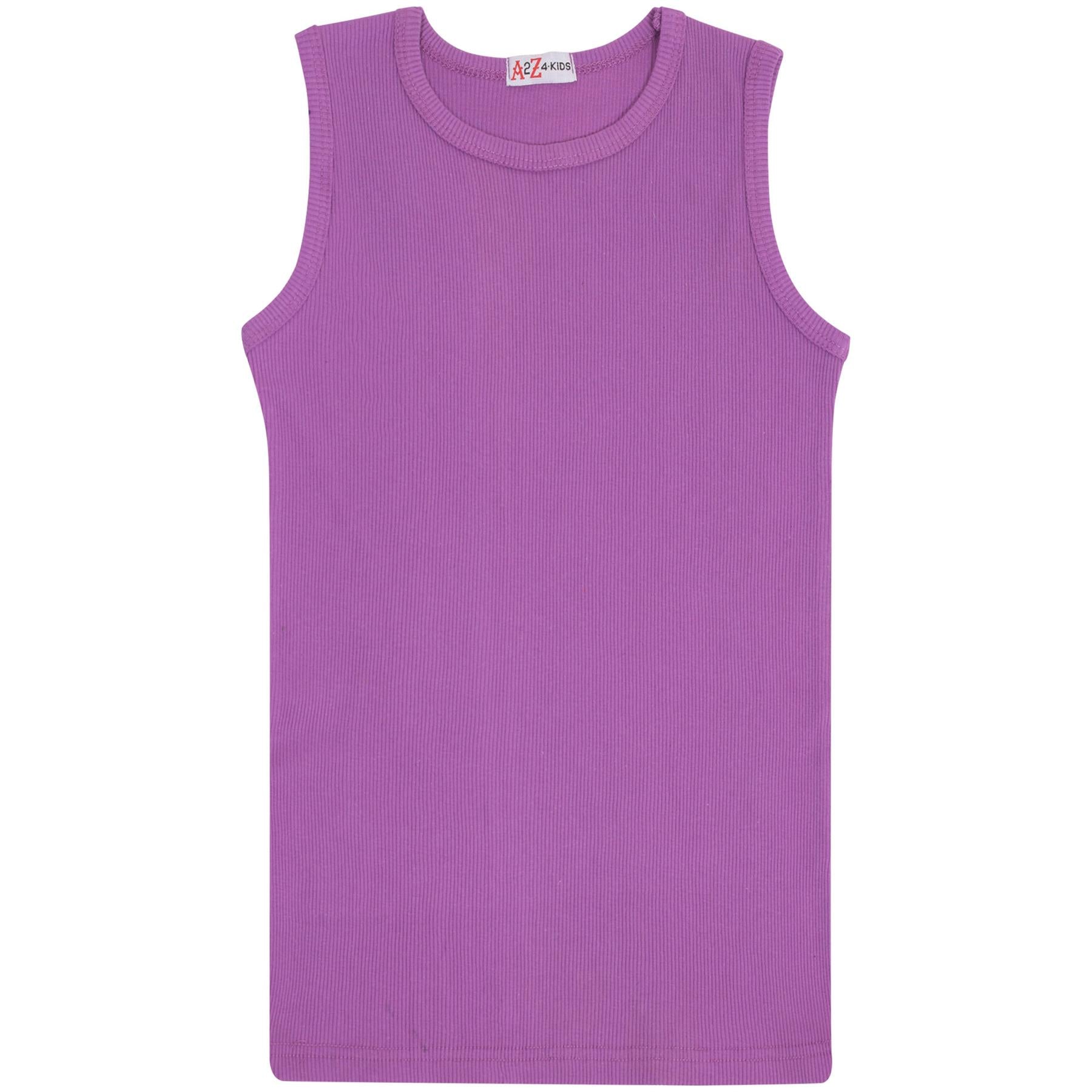 Kids Girls Boys Childrens Vest Top Tank Top Fitted 100% Rich Cotton 2-13 Years