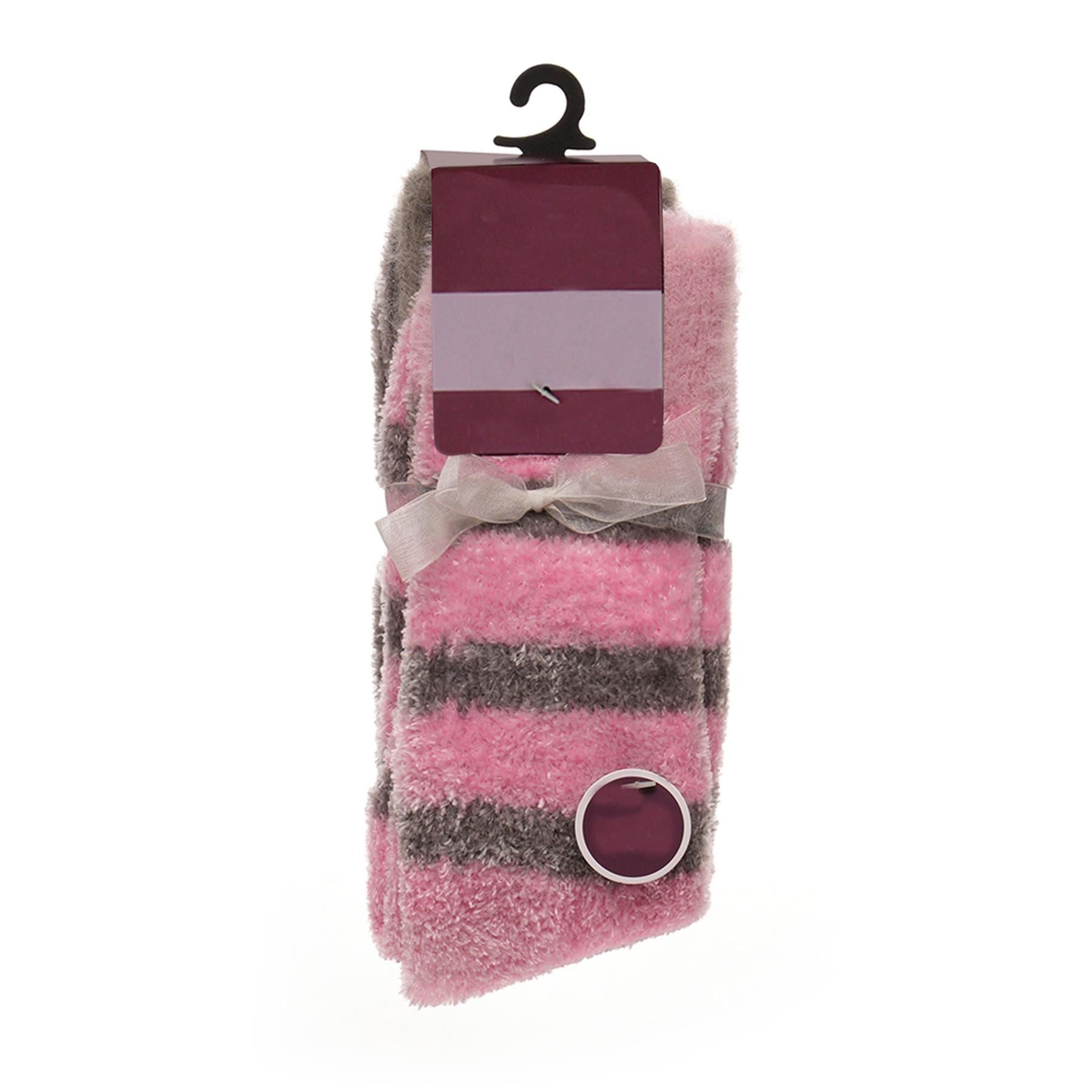 A2Z Ladies Socks 2 Pack Chenille Striped Velvet Socks Winter Warm Cozy Socks