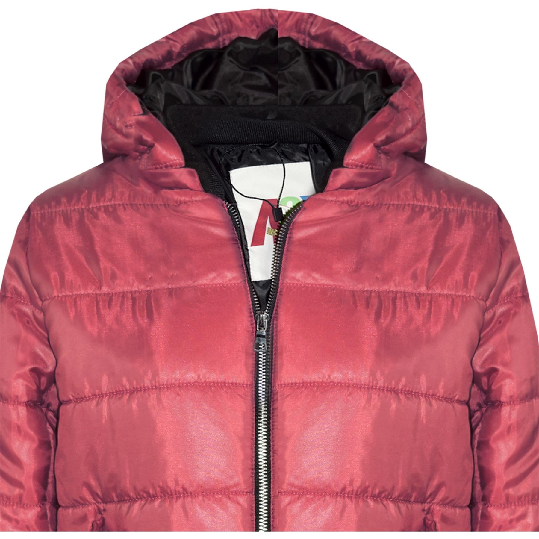 Kids Girls Wine Bella Hooded Padded Jackets - Kids Clothing Store