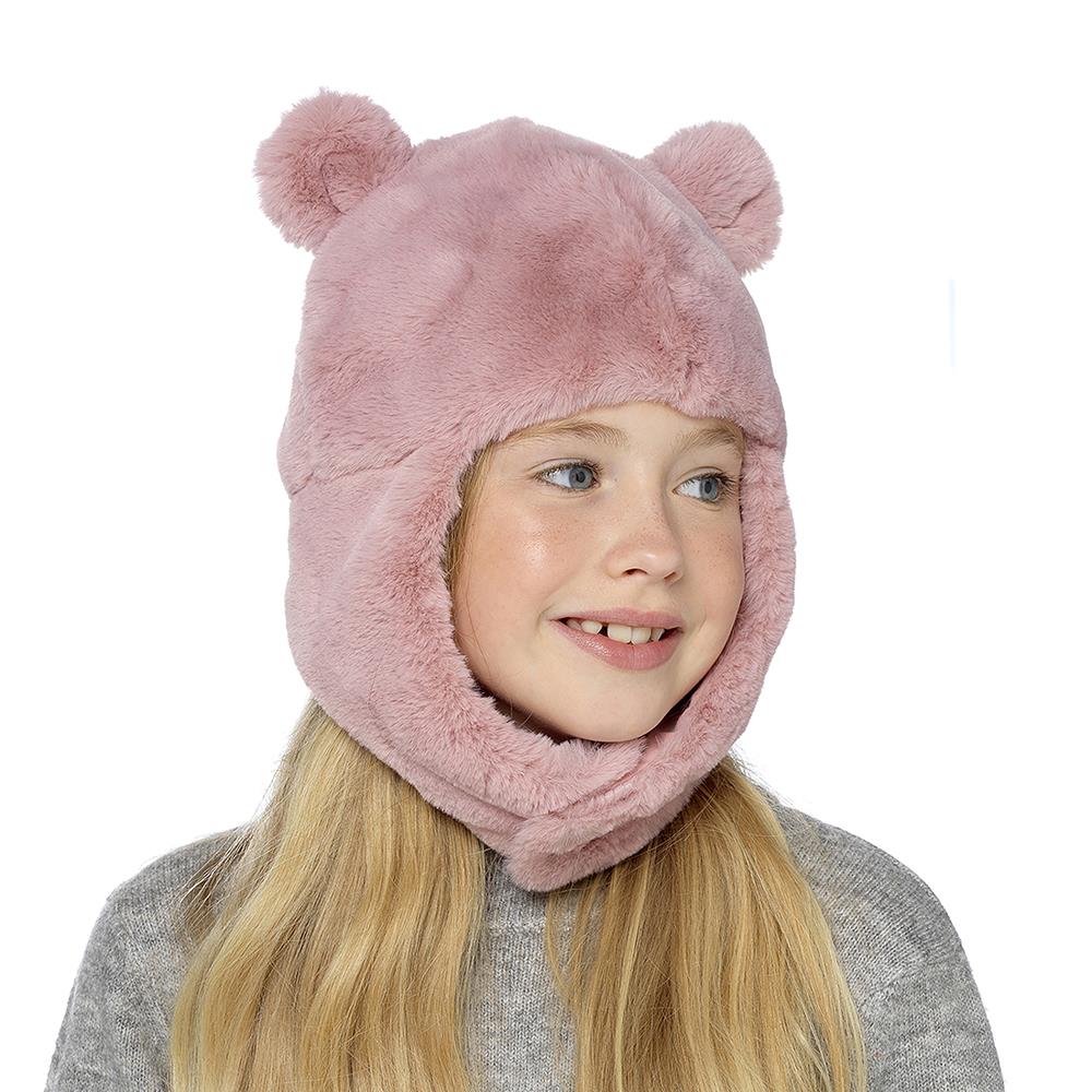 A2Z 4 Kids Girls Hat Faux Fur Fluffy Hat Chin Fastening Winter Warm Cozy Hats