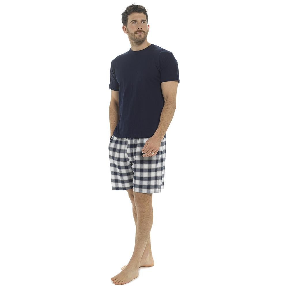 A2Z Mens Pyjamas Jersey Short Sleeve T-Shirt Woven Check Shorts Pyjamas Top Set