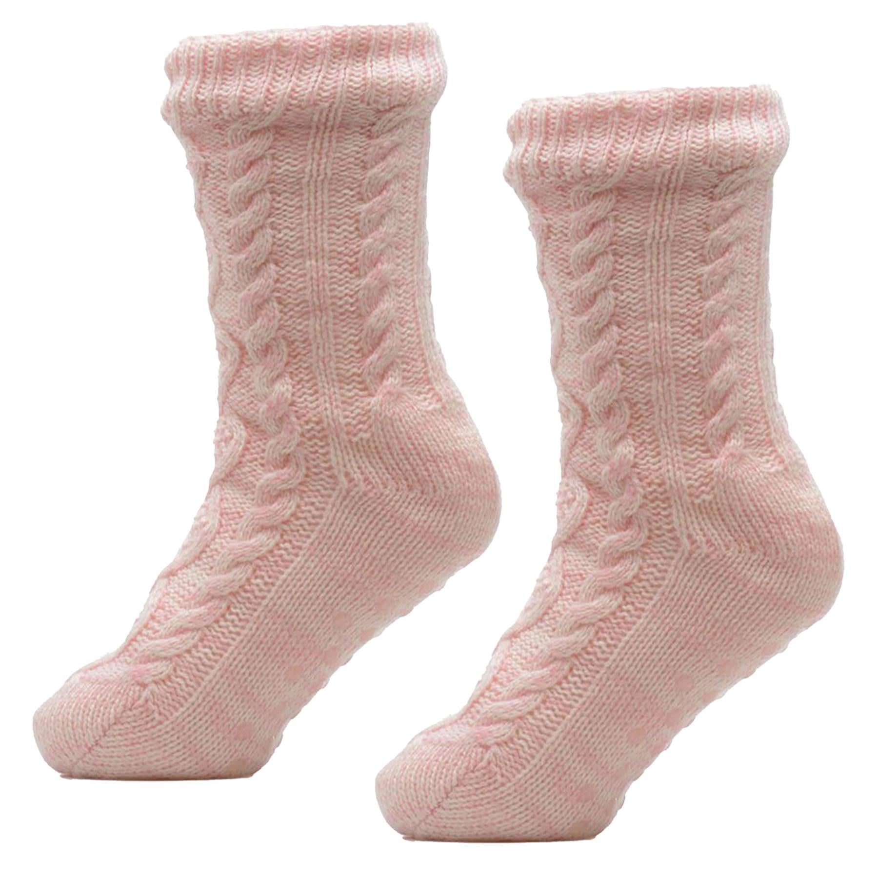 A2Z Ladies Twist Yarn Cable Lounge Sock Sherpa Lining Comfort For Daily Wear