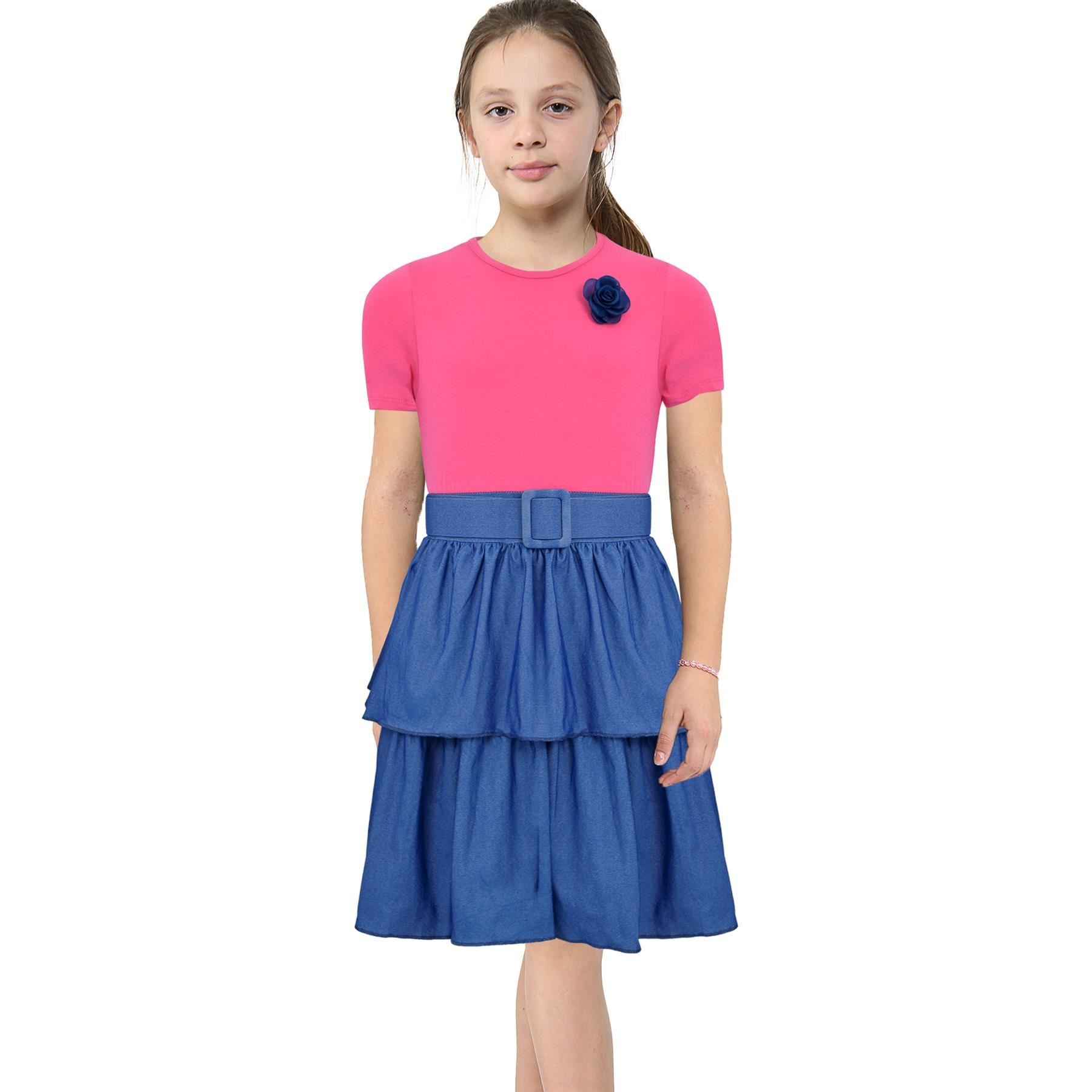 Kids Girls Summer Dress Casual Ruffle Party Dress