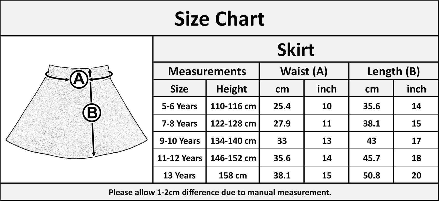 Kids Girls School Uniform Skirt 2 Pack Elasticated Waist Summer Skater Skirts