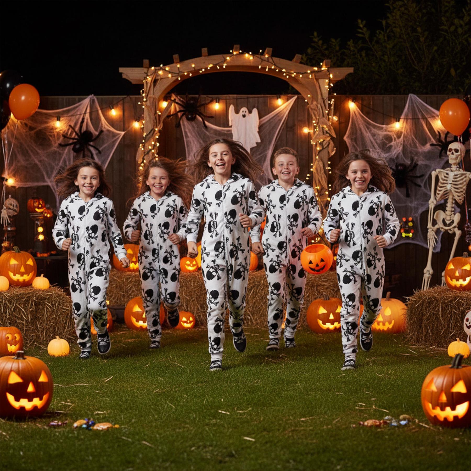 Kids Girls Boys One Piece Halloween Print Onesie