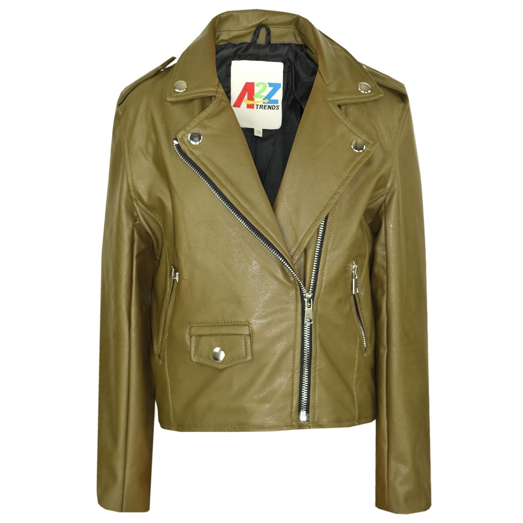 PU Leather Jacket Waterproof Girls Age 5-13 Years