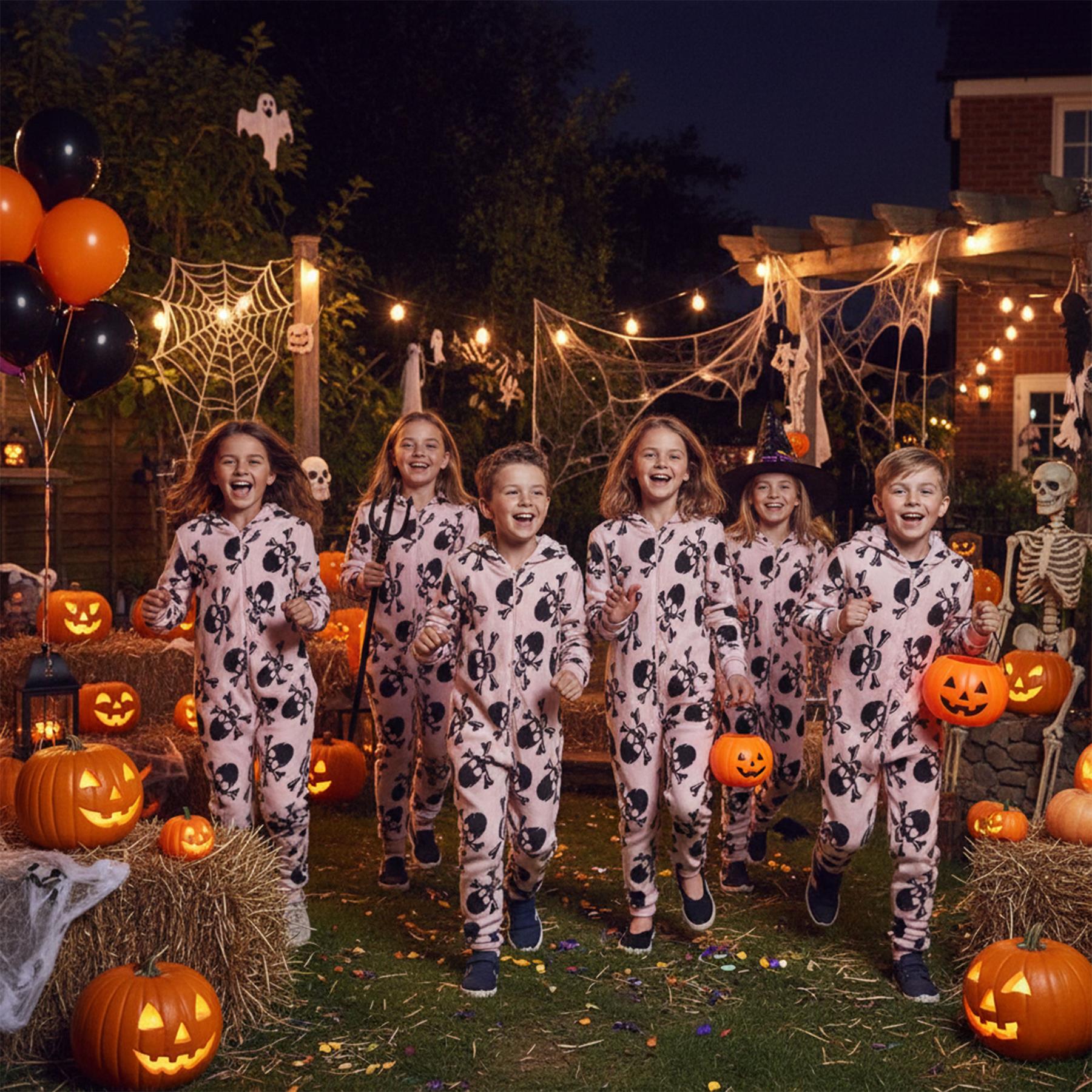 Kids Girls Boys One Piece Halloween Print Onesie