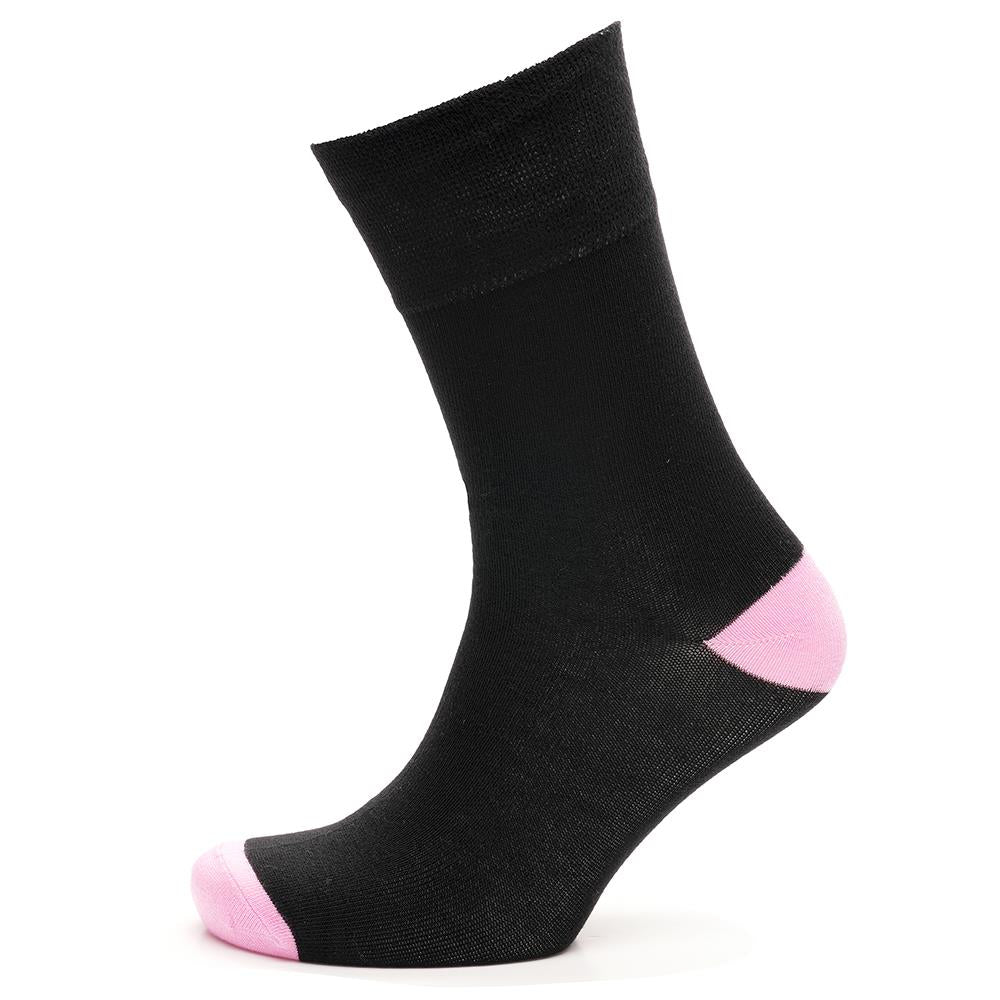 Ladies 3 Pack Bamboo Socks Non Elastic Heel & Toe Design Striped & Spotty Socks