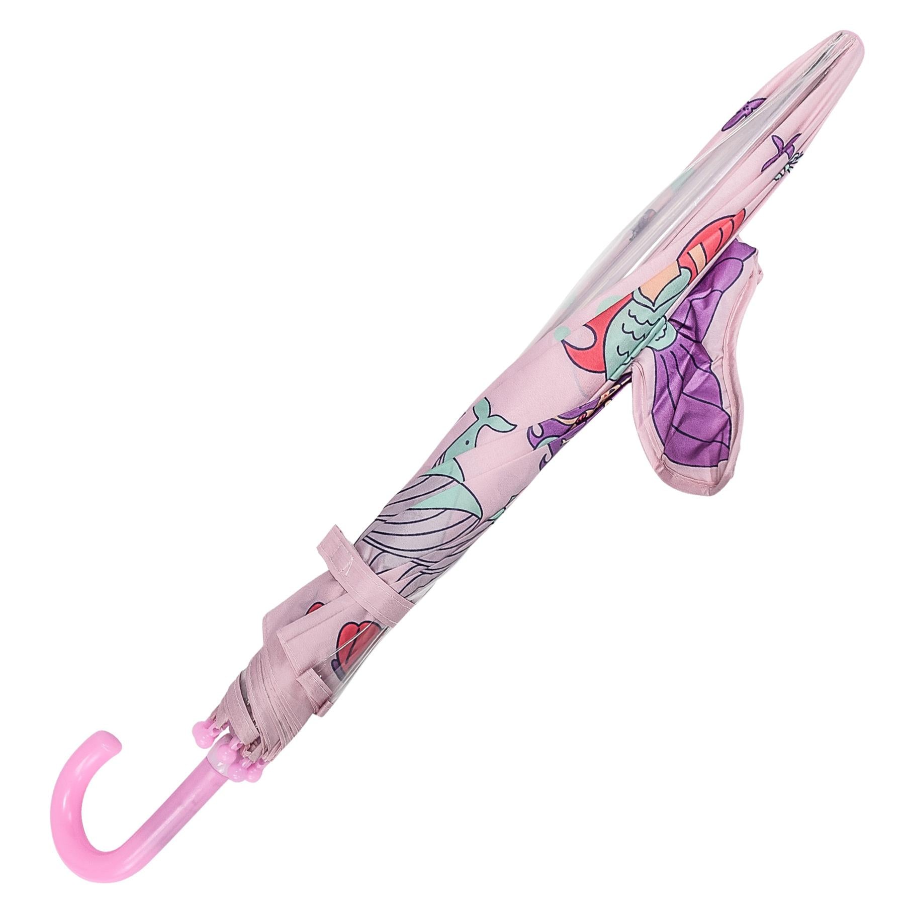 A2Z 4 Kids Girls Stick Umbrella Walking Umbrellas Waterproof Mermaid Brolly 71cm