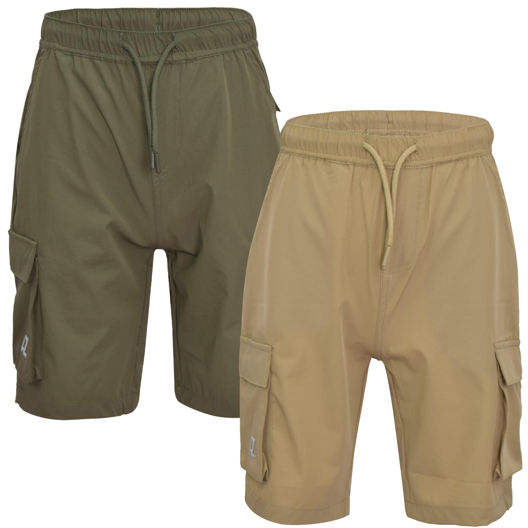 Kids Boys Active PE Cargo Shorts Sports Athletic Football Summer Stretchy Short