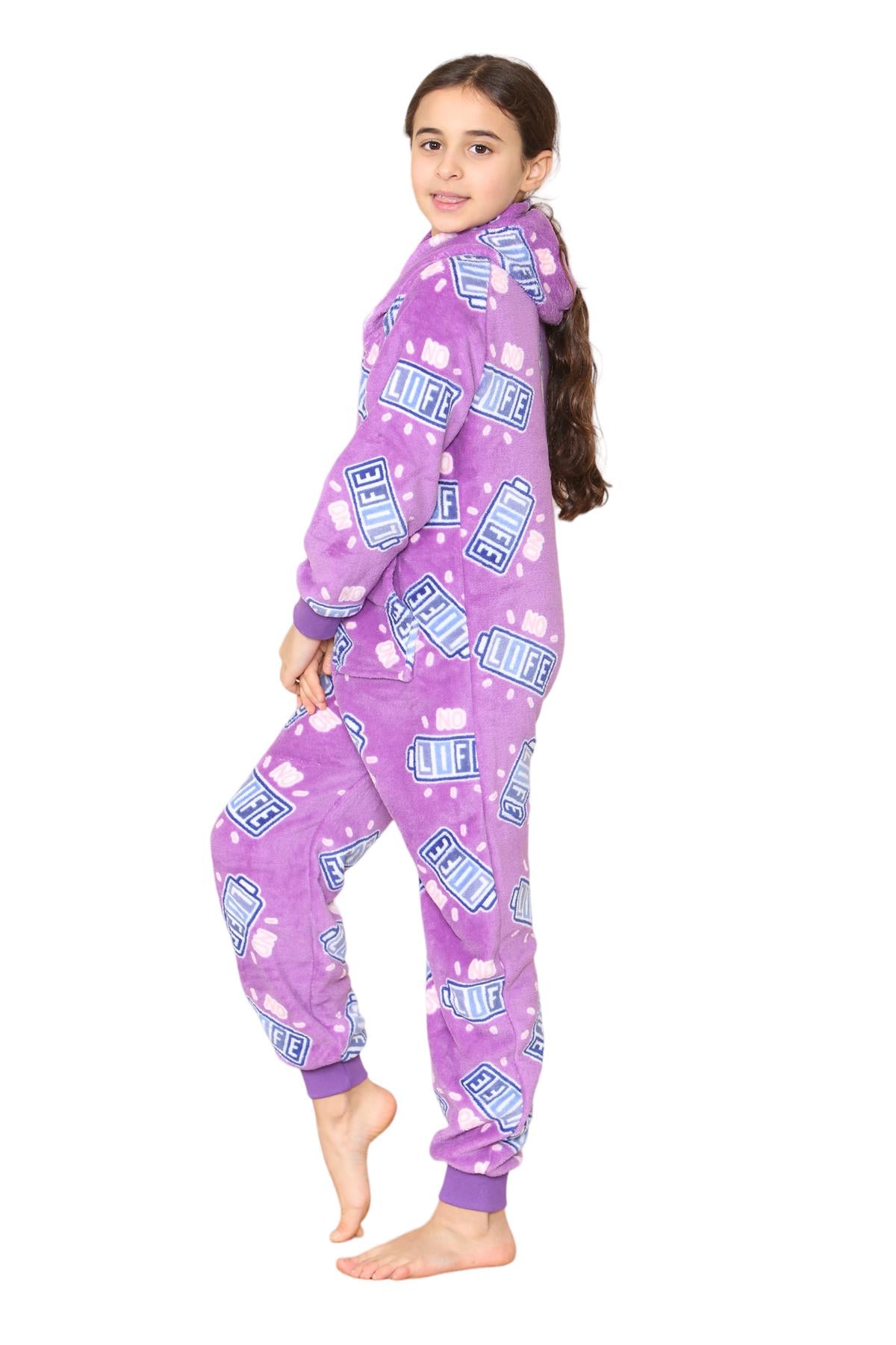 Kids Fleece A2Z Onesie One Piece Pyjamas No Life Print Sleepsuit For Boys Girls