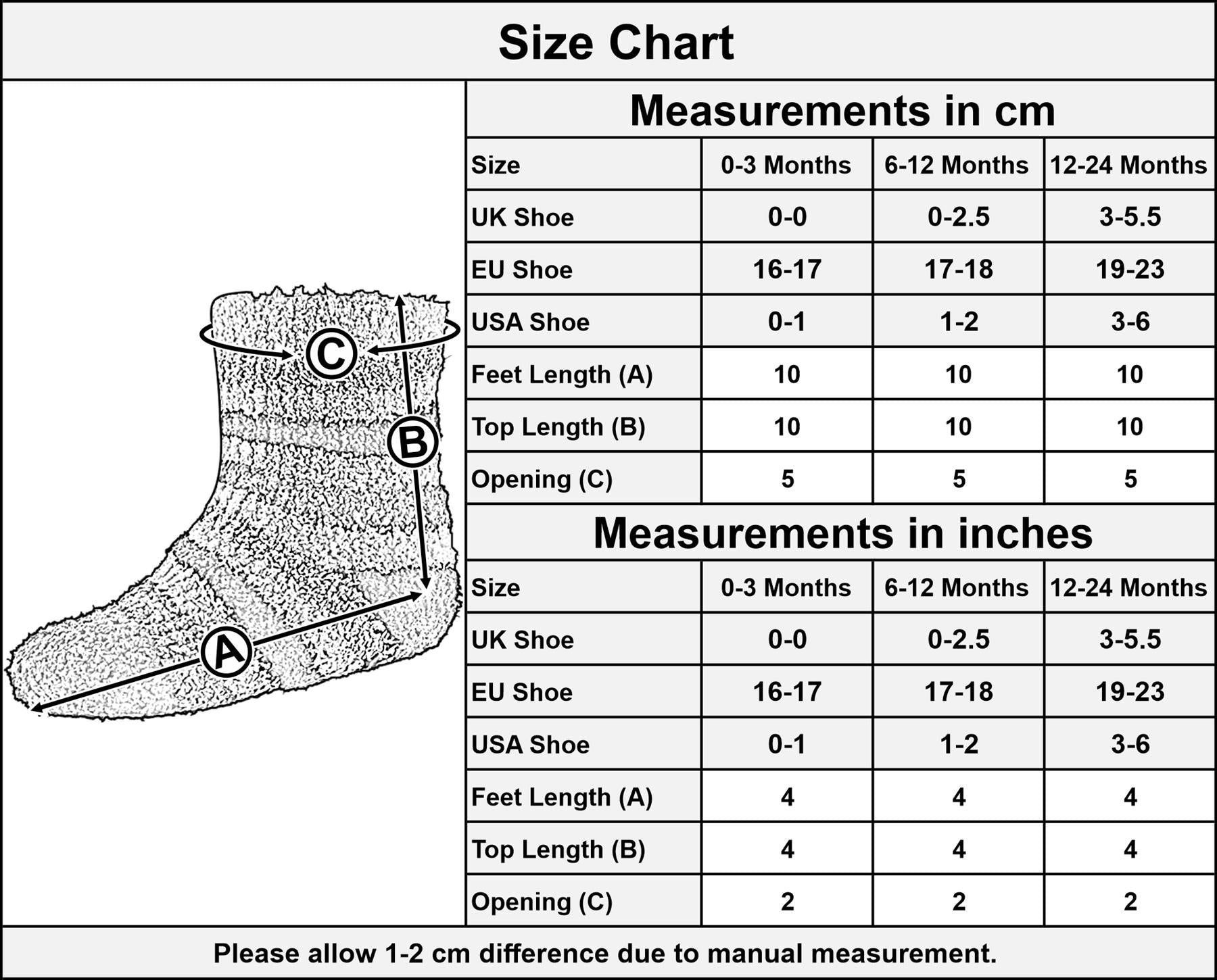 Infant Baby Boys Girls Slipper Fluffy Socks With Gripper Pack of 2 Newborn Socks