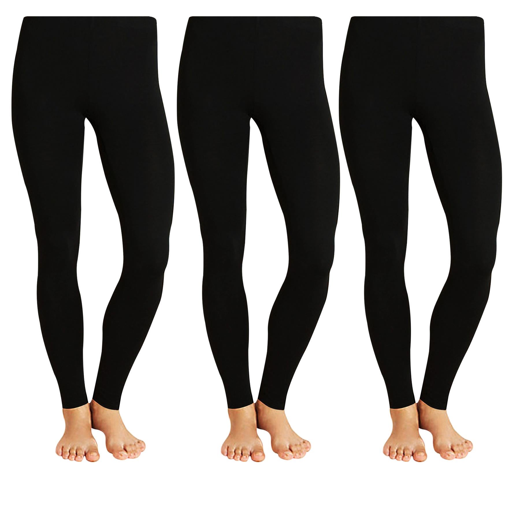 A2Z Ladies 3 Pack Thermal Legging Soft Elasticated Waist Winter Warm Leggings