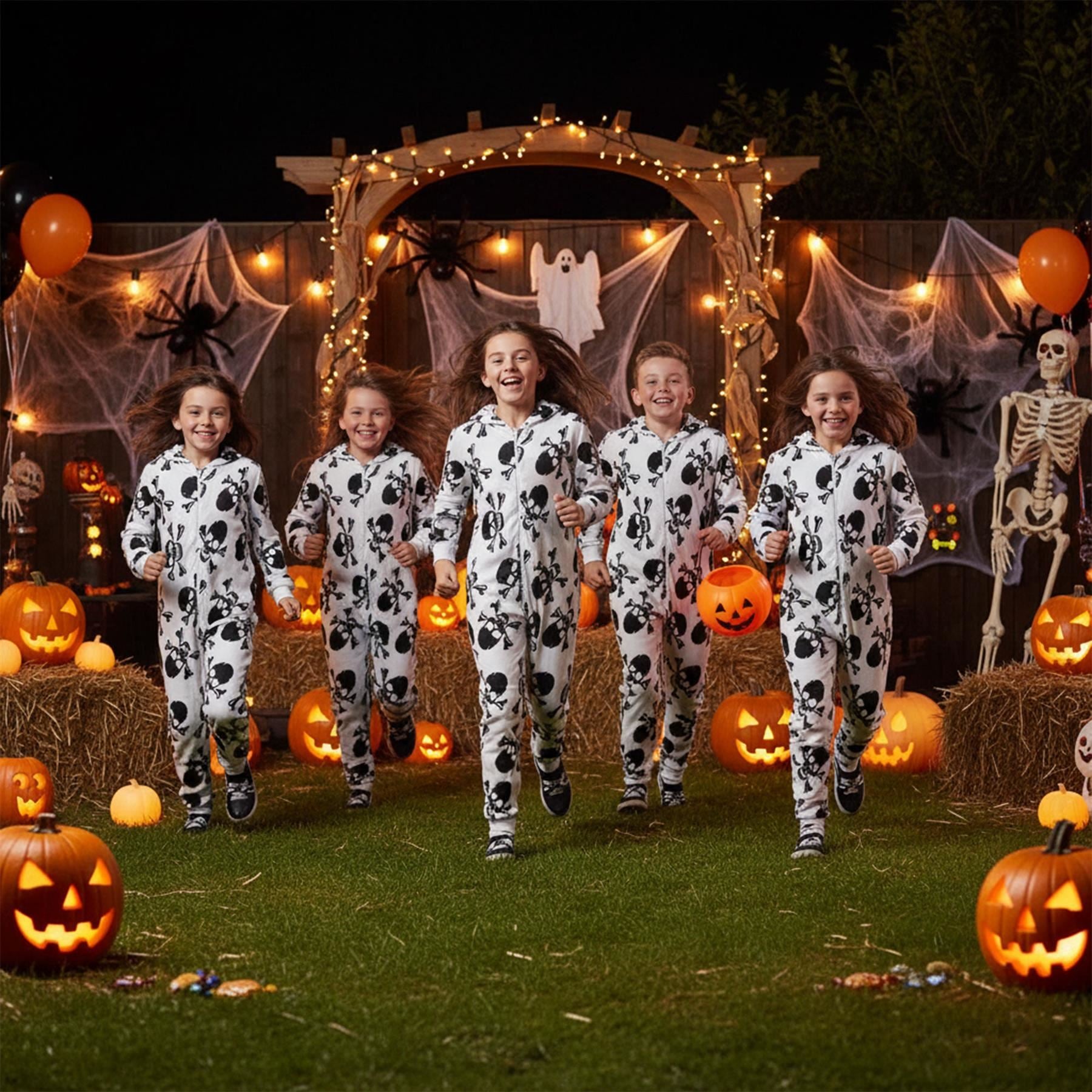 Kids Girls Boys One Piece Halloween Print Onesie