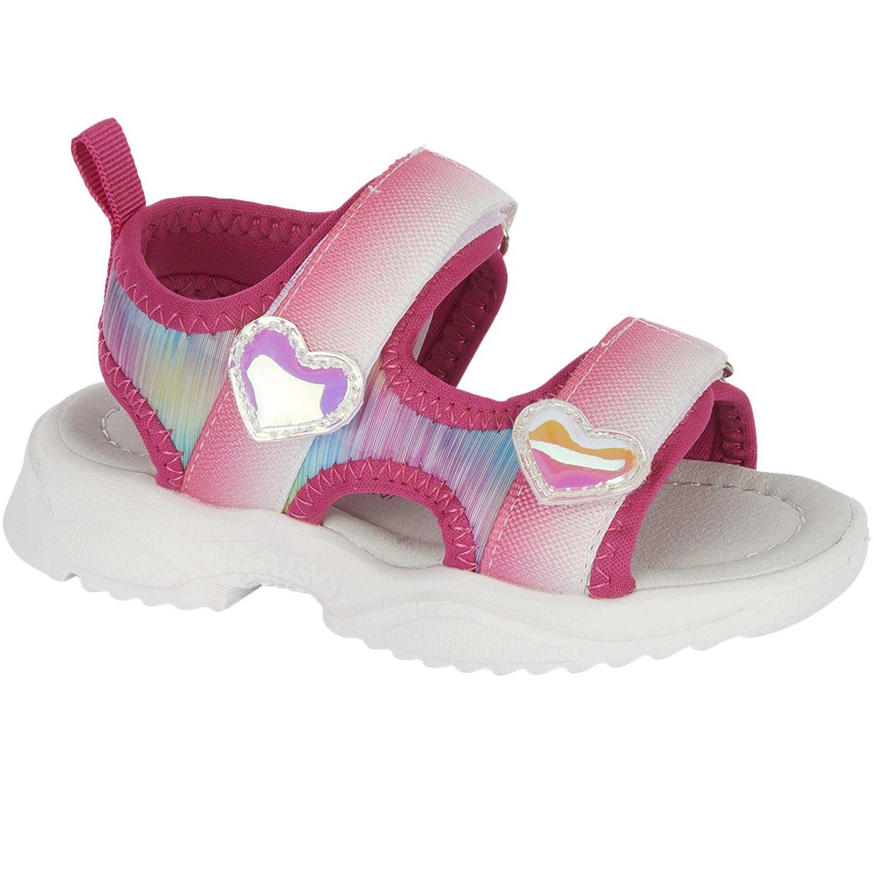 Kids Girls Beach Summer Mule Sandals Open Toe With Touch Close Fastening Strap