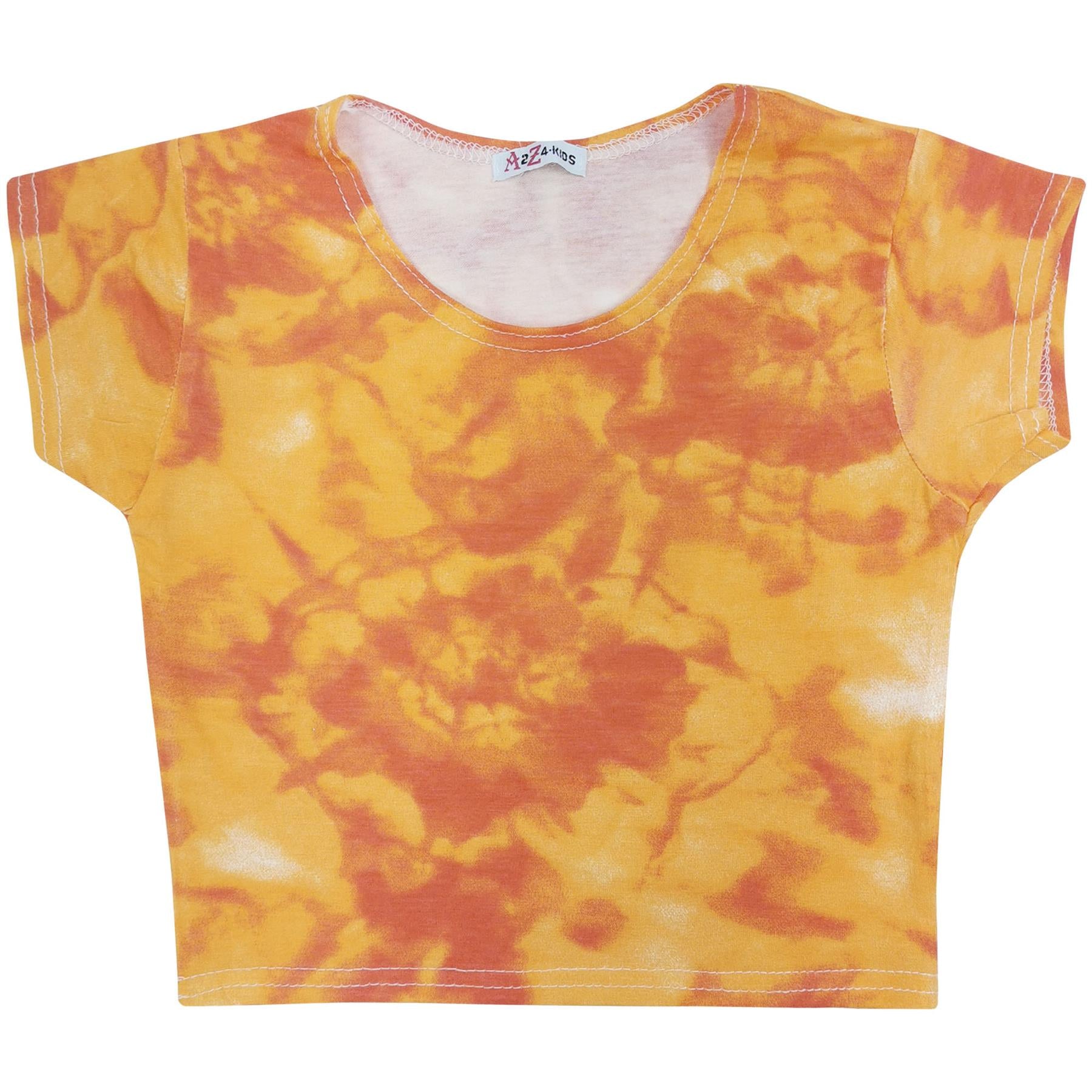 Kids Girls Tops Tie Dye Print Stylish Fashion Trendy T Shirt Crop Top 5-13 Year