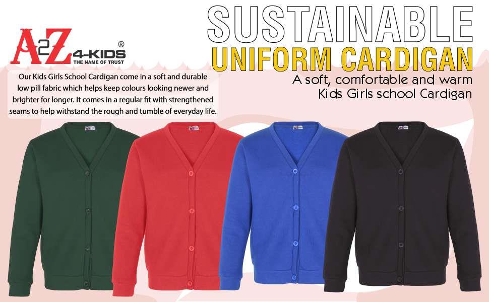 Kids Girls Scouts School Uniform Cardigan Pack Of 2 Brushed Fleece Cardigan