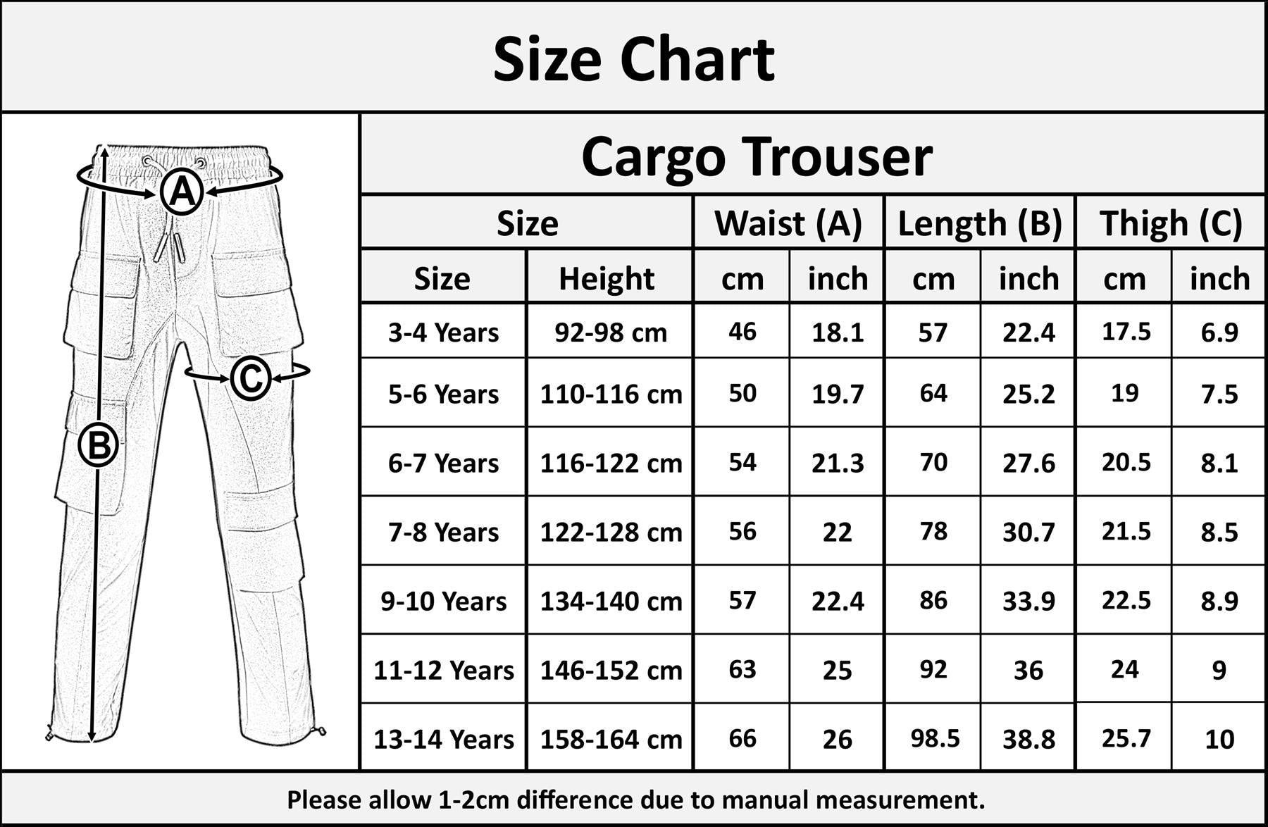 A2Z 4 Kids Boys Active Cargo Trousers Adjustable Drawstring Casual Trouser Pant