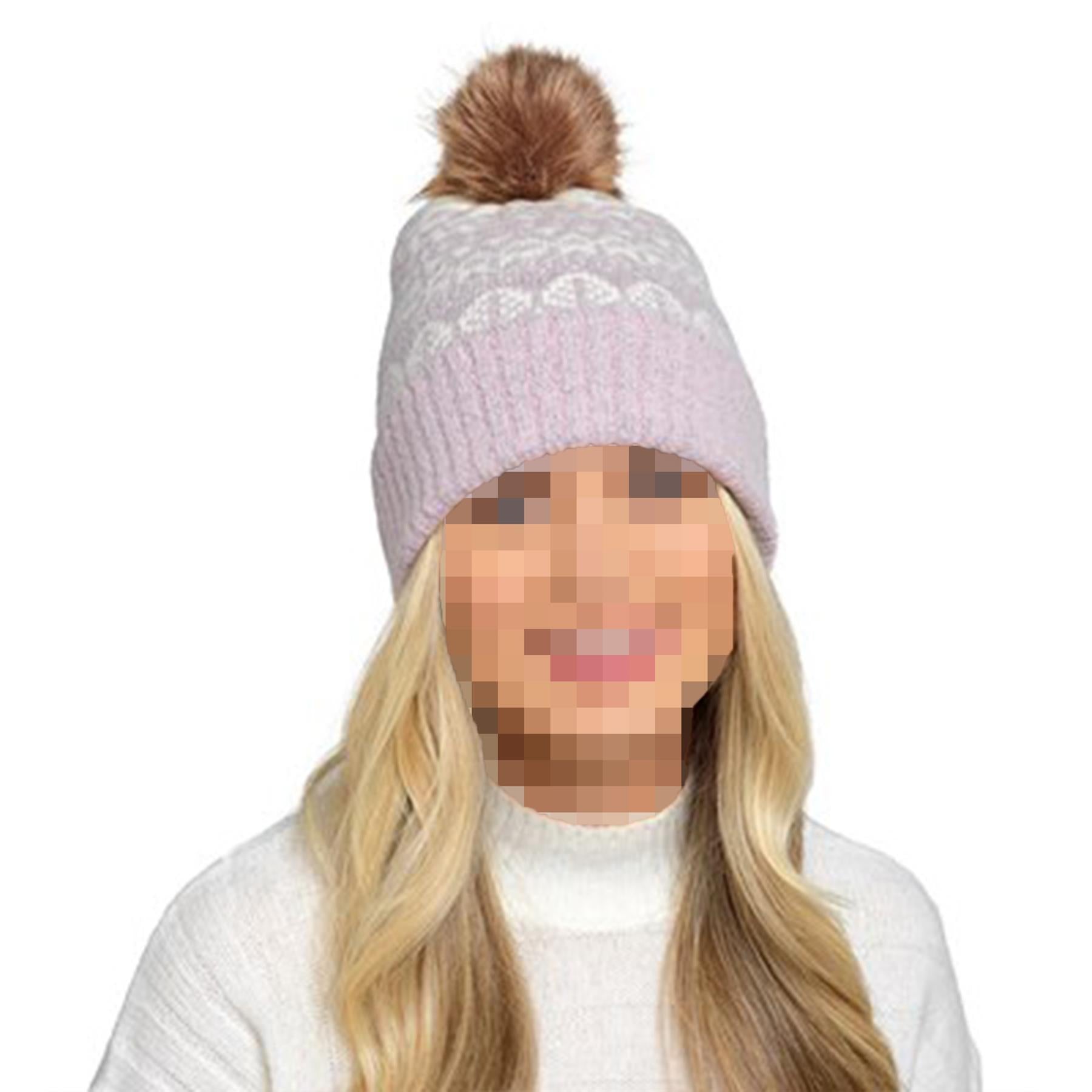 A2Z Ladies Hat Mohair Knitted Beanie Pom Pom Stretchy Winter Warm Soft Cozy Hats